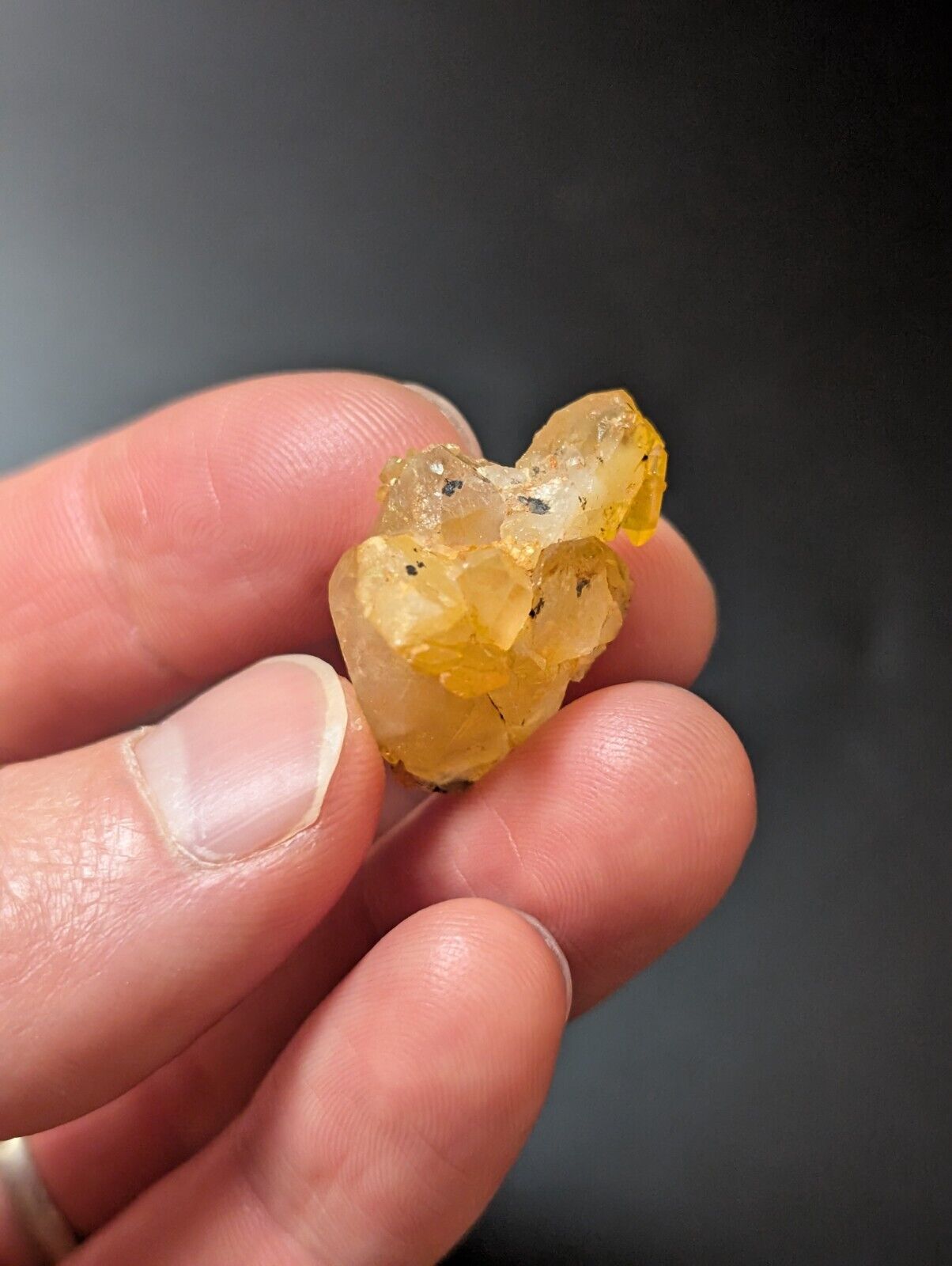 Set of 3 Arkansas Quartz Crystals w/ Natural Iridescence Unique & OOAK - Collectibles:Rocks Fossils Minerals:Crystals
