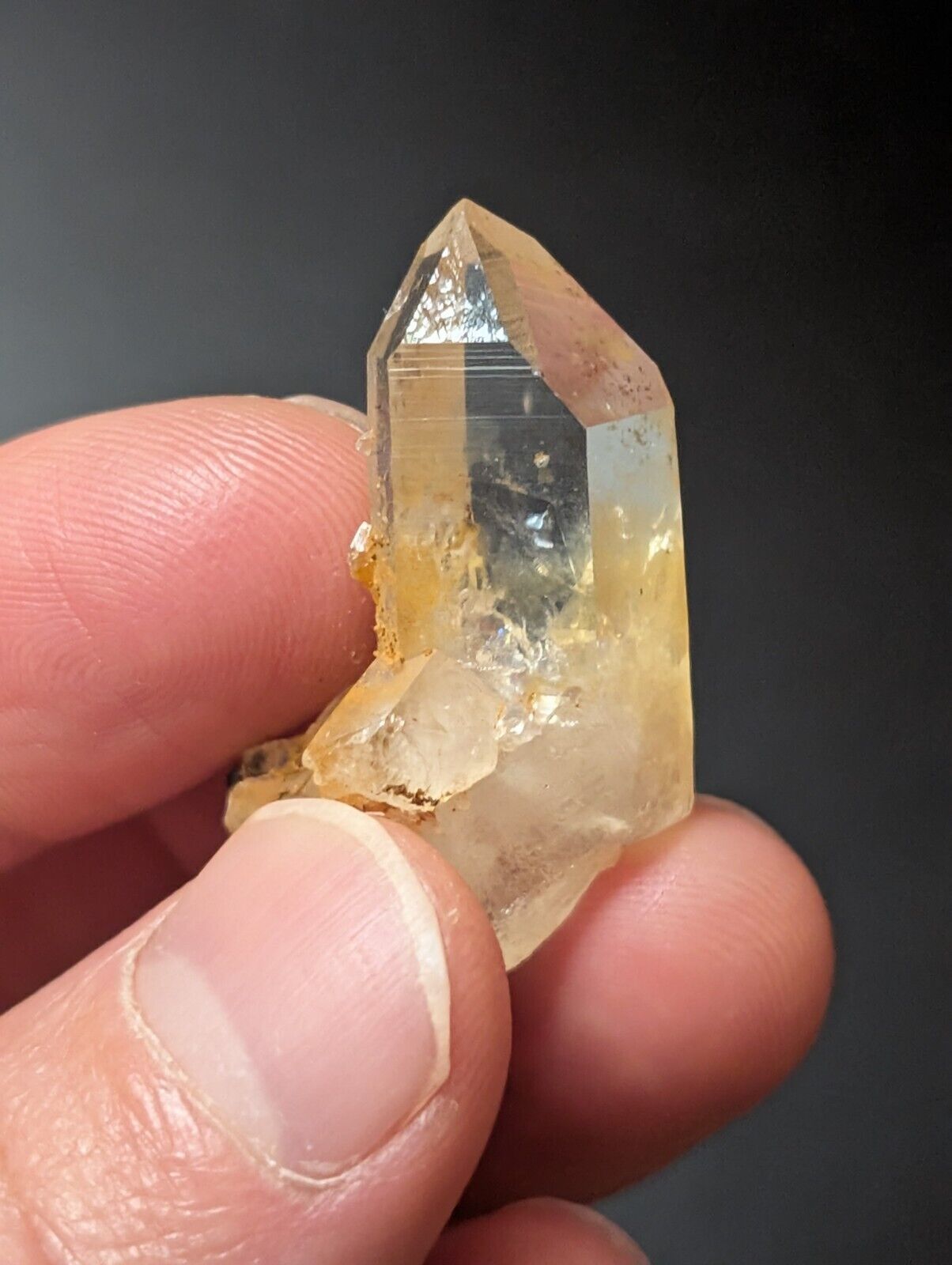 Set of 3 Arkansas Quartz Crystals w/ Natural Iridescence Unique & OOAK - Collectibles:Rocks Fossils Minerals:Crystals