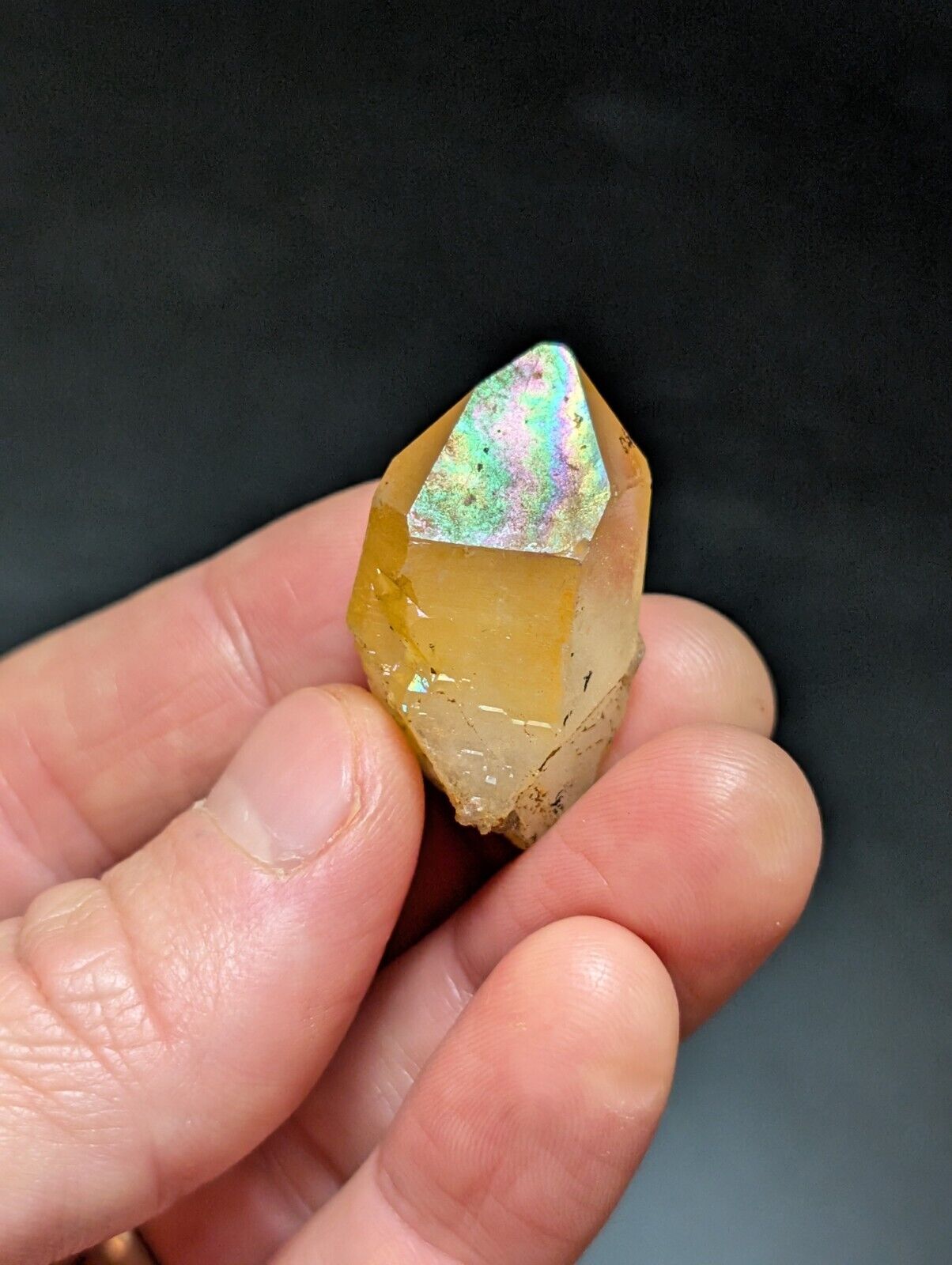 Set of 3 Arkansas Quartz Crystals w/ Natural Iridescence Unique & OOAK - Collectibles:Rocks Fossils Minerals:Crystals