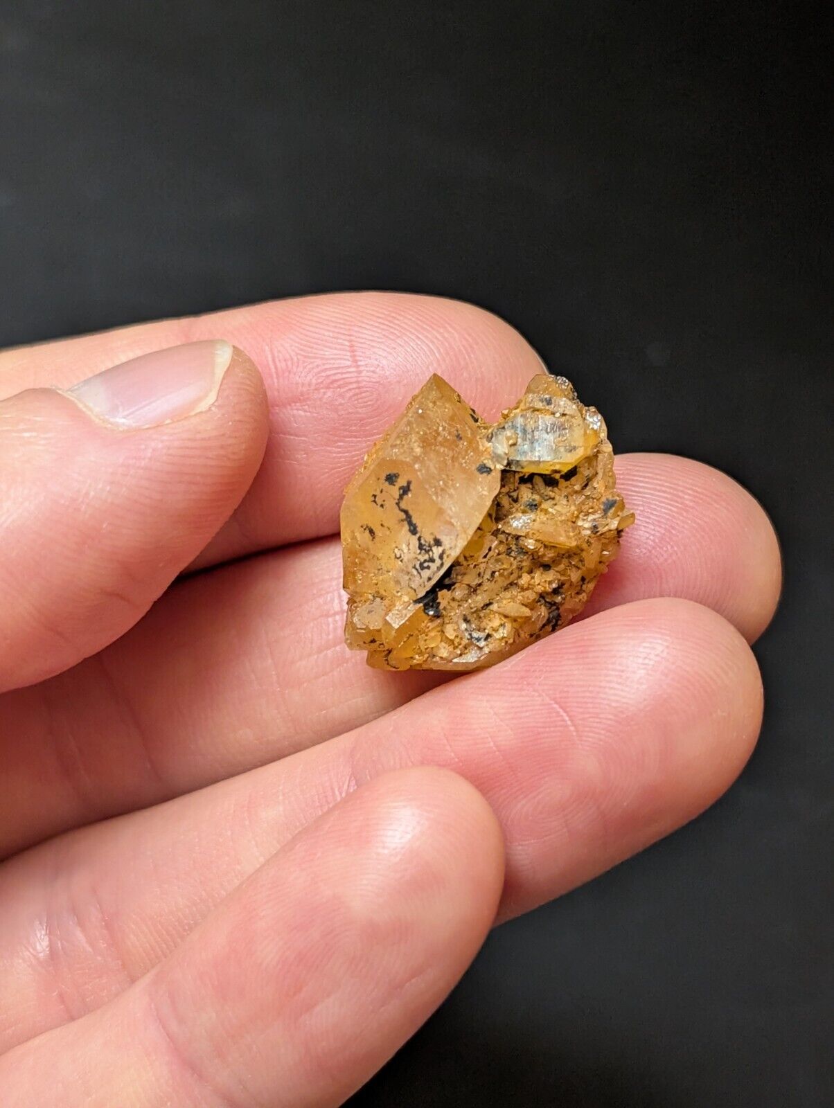 Set of 3 Arkansas Quartz Crystals w/ Natural Iridescence Unique & OOAK - Collectibles:Rocks Fossils Minerals:Crystals