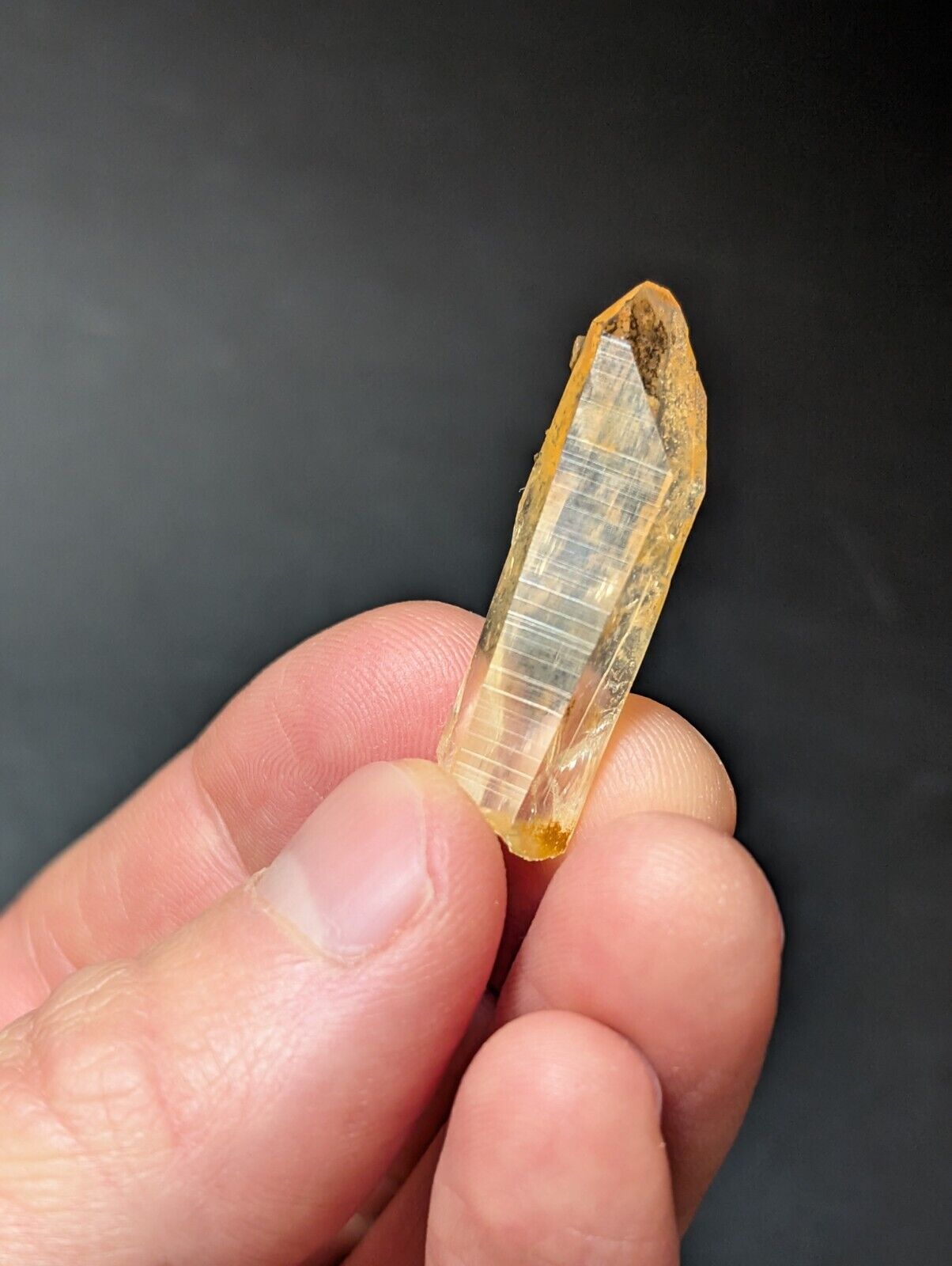 Translucent yellow crystal.