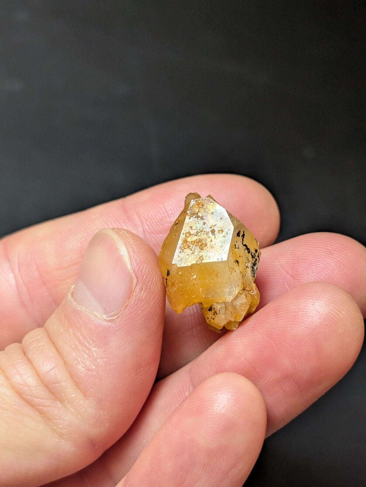 Set of 3 Arkansas Quartz Crystals w/ Natural Iridescence Unique & OOAK - Collectibles:Rocks Fossils Minerals:Crystals