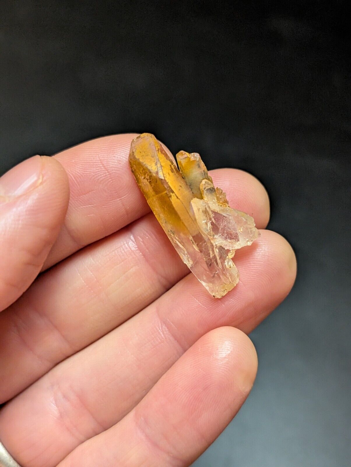 Set of 3 Arkansas Quartz Crystals w/ Natural Iridescence Unique & OOAK - Collectibles:Rocks Fossils Minerals:Crystals
