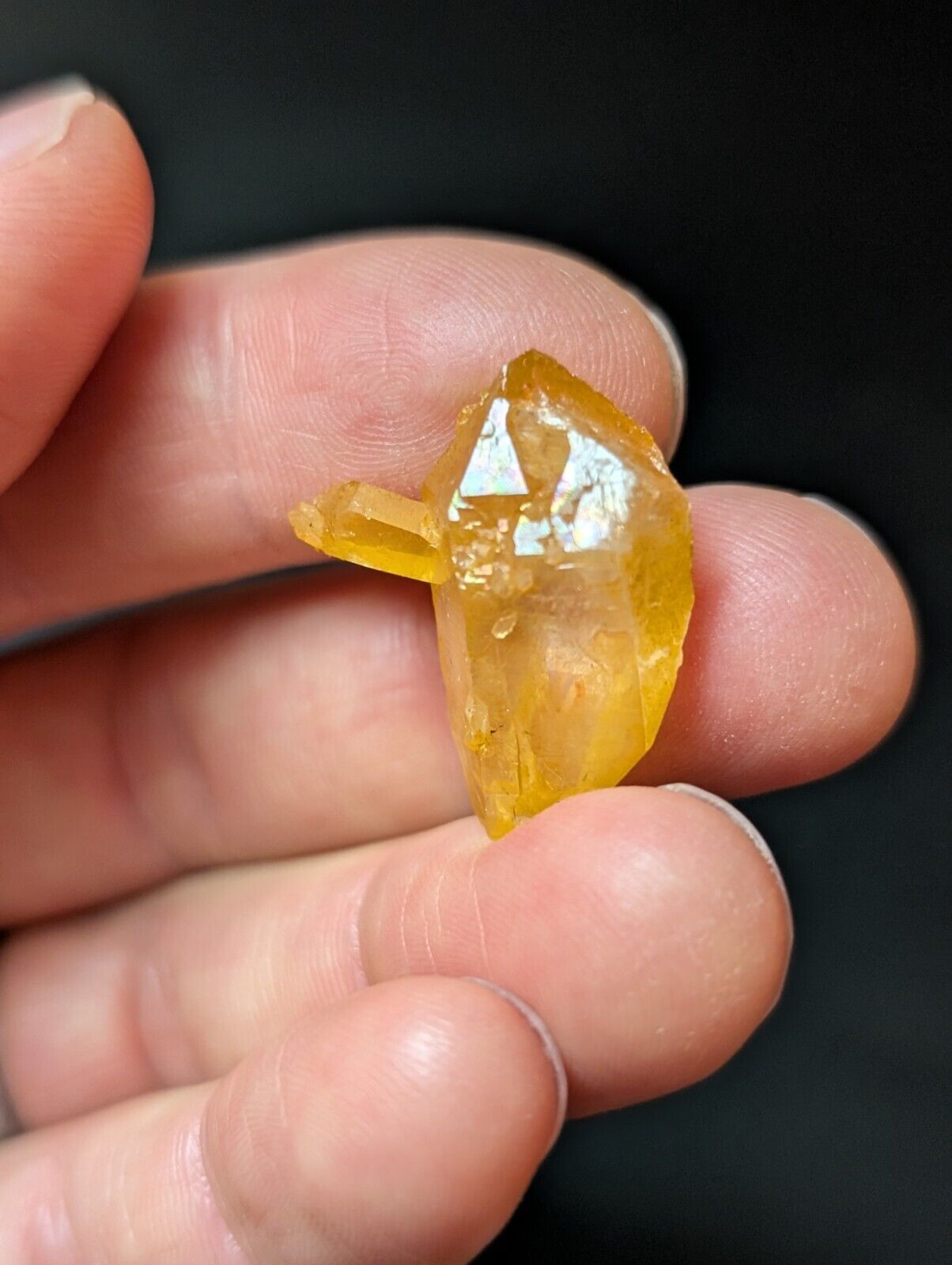 Translucent yellow crystal.