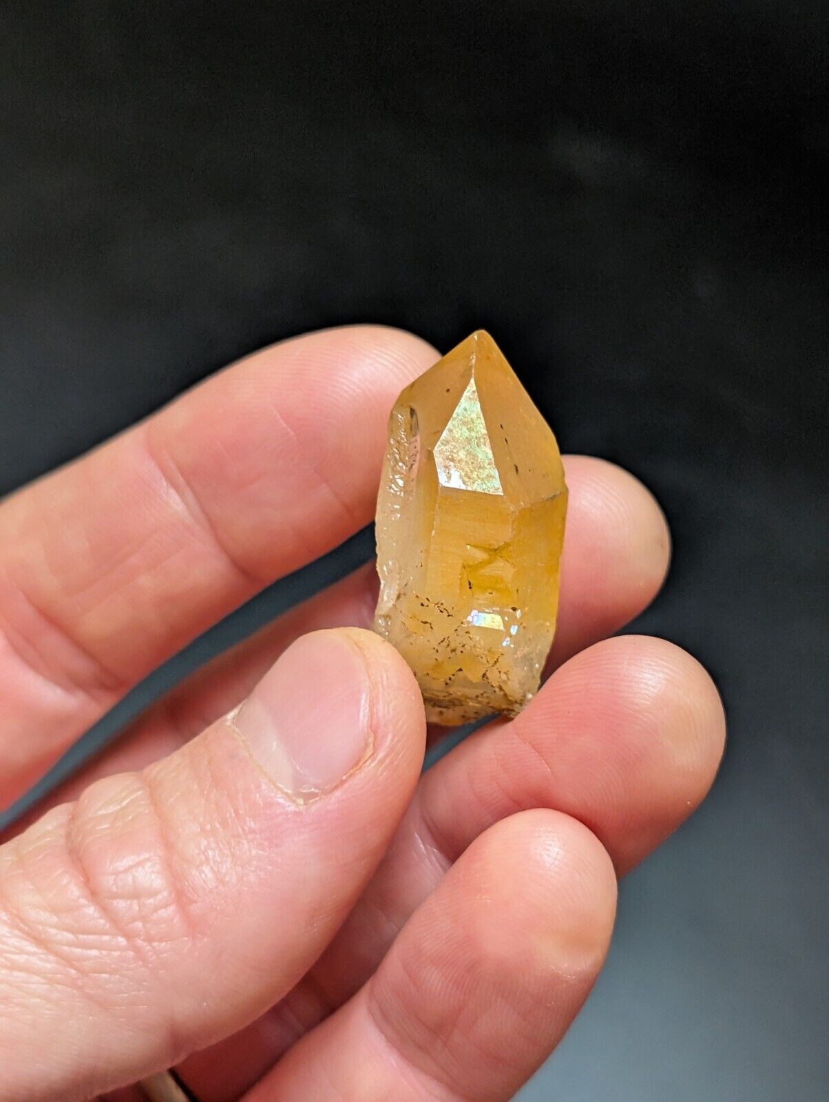 Set of 3 Arkansas Quartz Crystals w/ Natural Iridescence Unique & OOAK - Collectibles:Rocks Fossils Minerals:Crystals