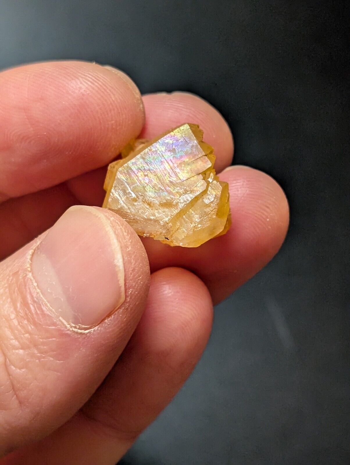 Set of 3 Arkansas Quartz Crystals w/ Natural Iridescence Unique & OOAK - Collectibles:Rocks Fossils Minerals:Crystals