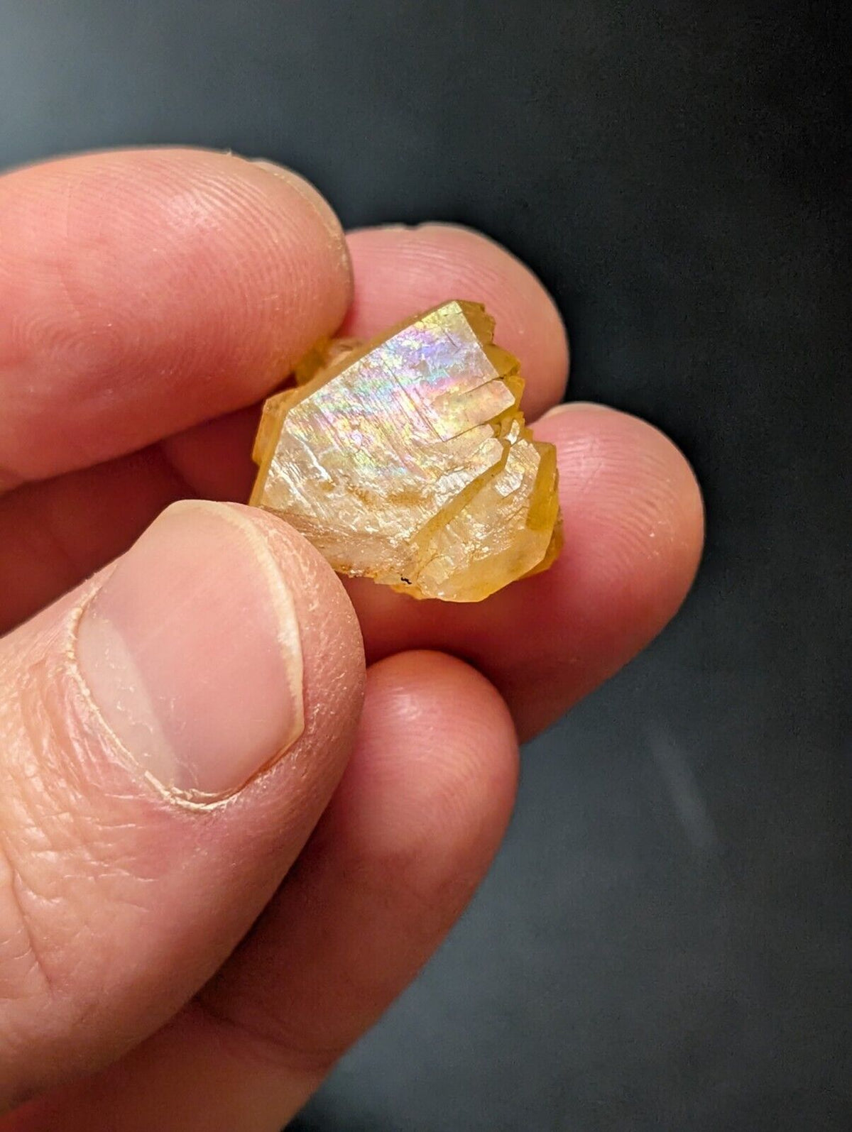 Set of 3 Arkansas Quartz Crystals w/ Natural Iridescence Unique & OOAK - Collectibles:Rocks Fossils Minerals:Crystals