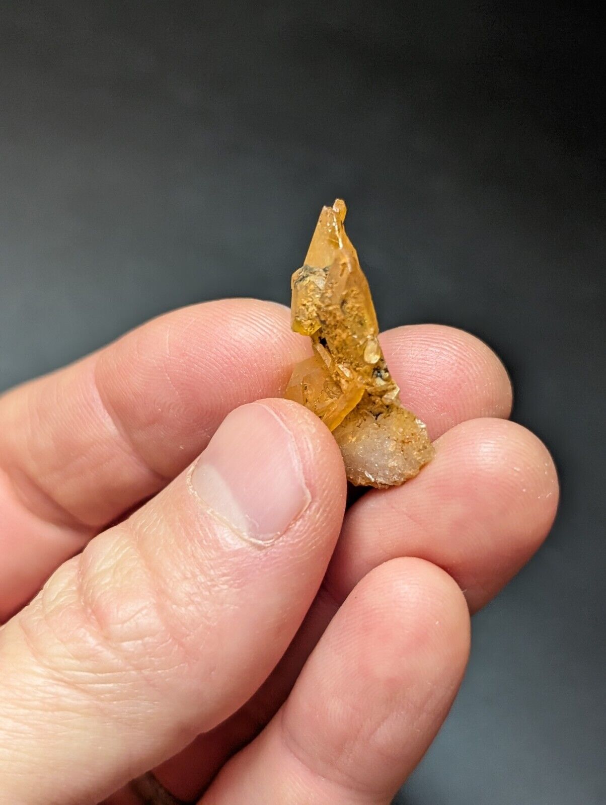 Set of 3 Arkansas Quartz Crystals w/ Natural Iridescence Unique & OOAK - Collectibles:Rocks Fossils Minerals:Crystals
