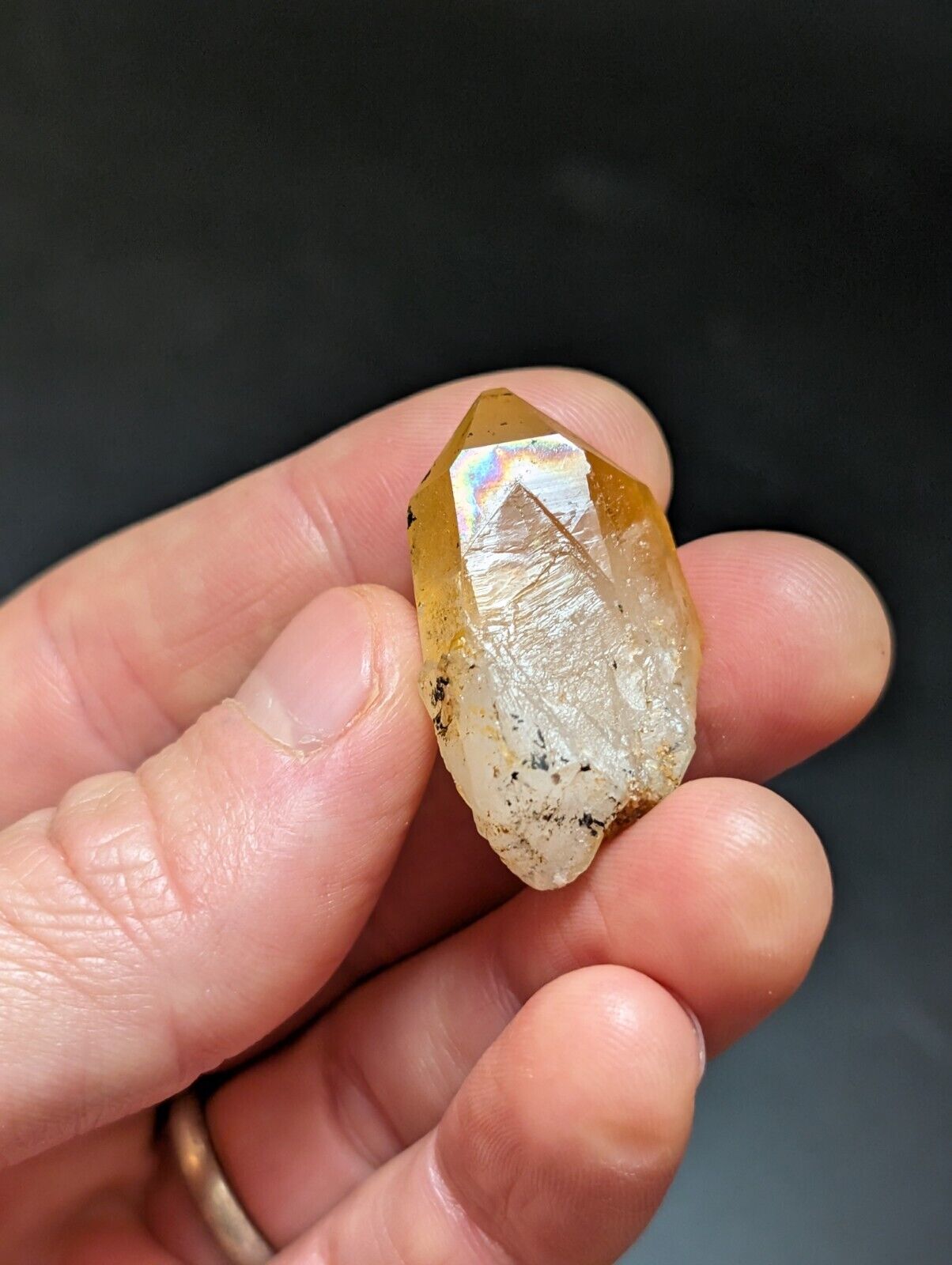 Set of 3 Arkansas Quartz Crystals w/ Natural Iridescence Unique & OOAK - Collectibles:Rocks Fossils Minerals:Crystals