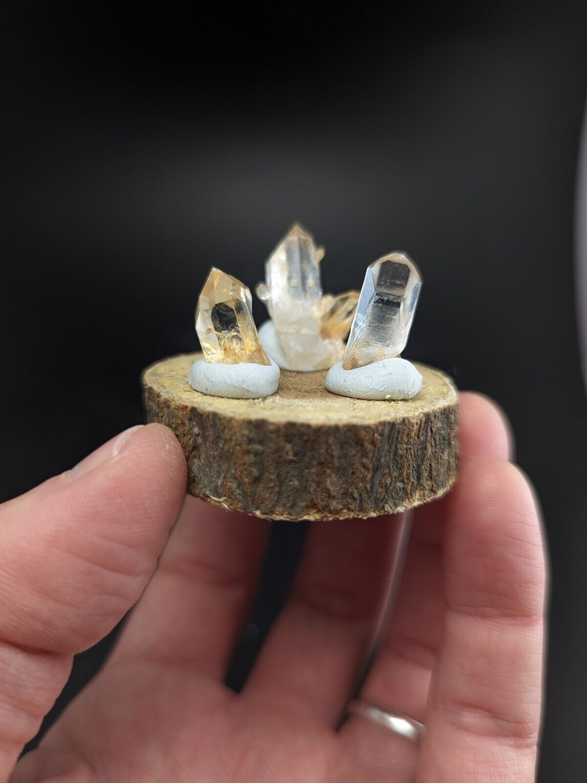 Set Of 3 Beautiful Quartz Crystals Old Stock Garland County Arkansas - Collectibles:Rocks Fossils & Minerals:Crystals