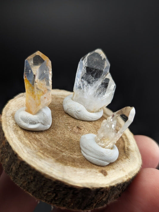 Set Of 3 Beautiful Quartz Crystals Old Stock Garland County Arkansas - Collectibles:Rocks Fossils & Minerals:Crystals