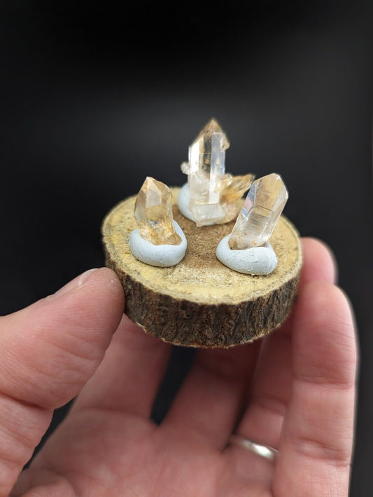 Set Of 3 Beautiful Quartz Crystals Old Stock Garland County Arkansas - Collectibles:Rocks Fossils & Minerals:Crystals
