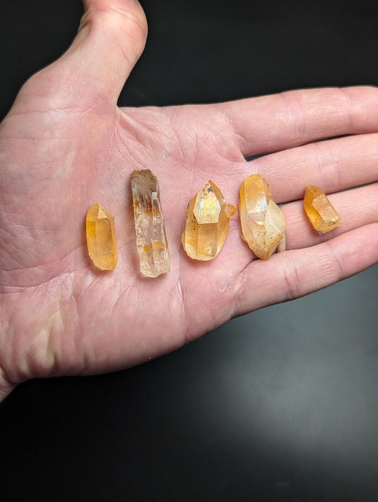 Set of 5 Arkansas Quartz Crystals w/ Natural Iridescence OOAK - Collectibles:Rocks Fossils & Minerals:Crystals Mineral