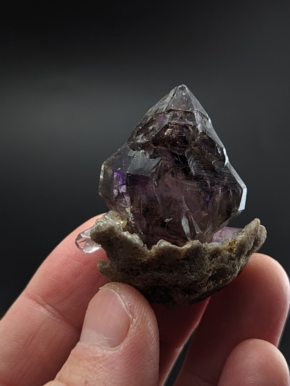 Shangaan Amethyst Scepter Crystal from Chibuku Zimbabwe ’Hatched Egg’ - Collectibles:Rocks Fossils & Minerals:Crystals