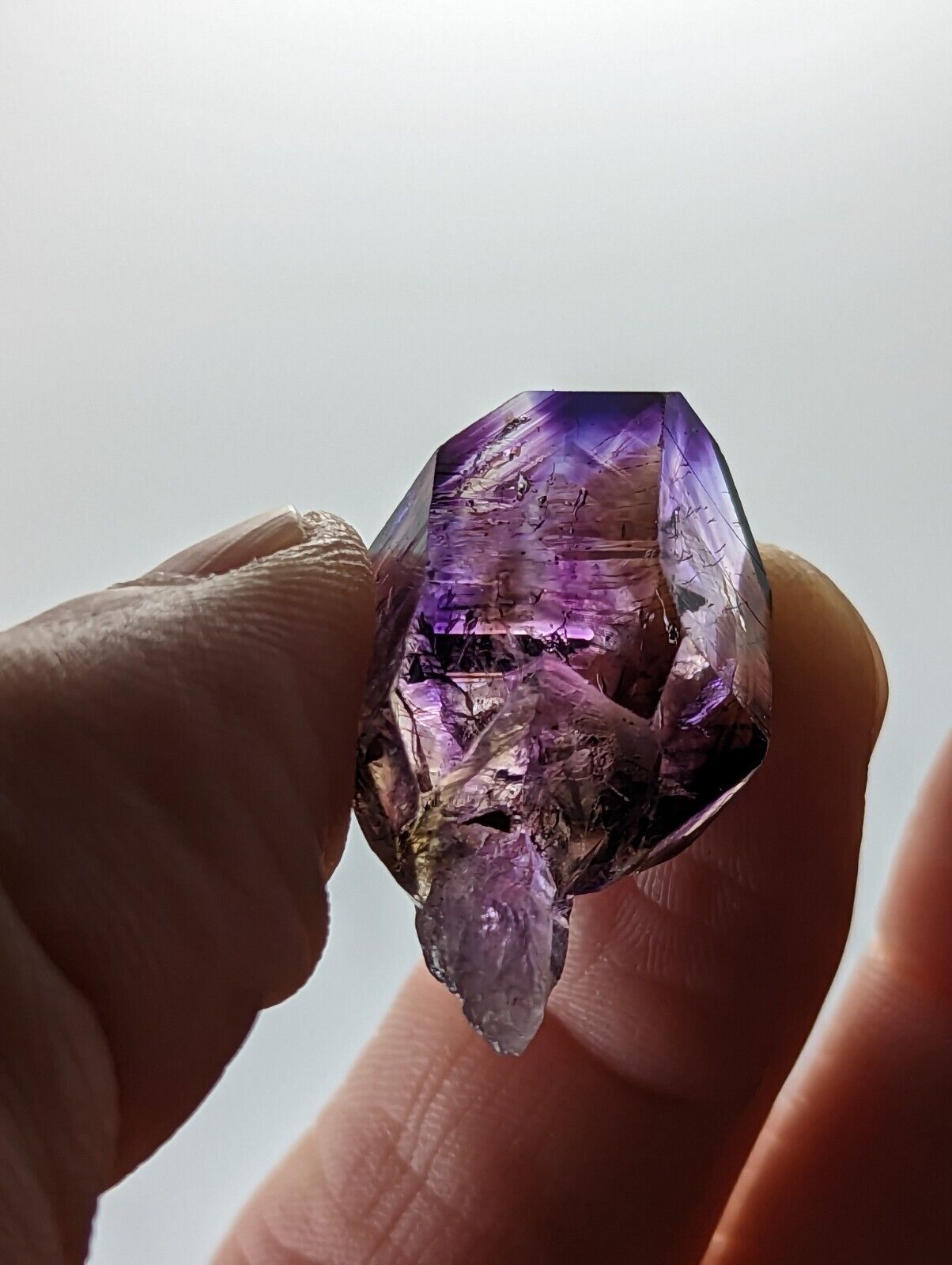 Shangaan Smoky Amethyst Enhydro Scepter Quartz Crystal Chimbuku Mine Zimbabwe - Collectibles:Rocks Fossils &