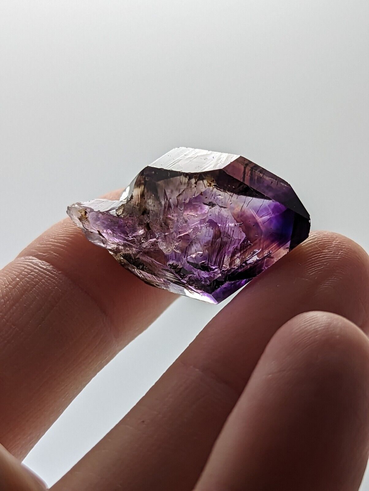 Shangaan Smoky Amethyst Enhydro Scepter Quartz Crystal Chimbuku Mine Zimbabwe - Collectibles:Rocks Fossils &