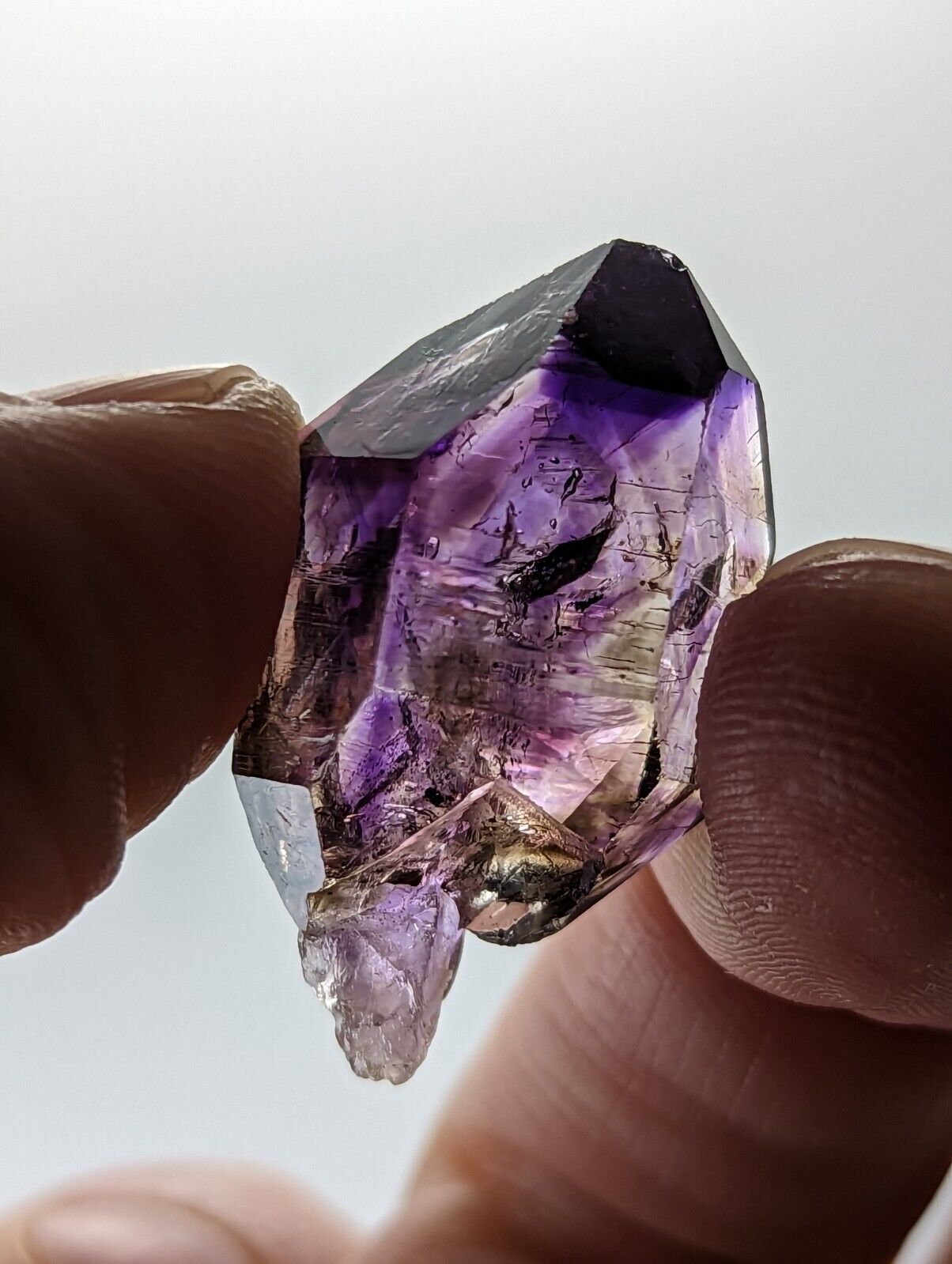 Shangaan Smoky Amethyst Enhydro Scepter Quartz Crystal Chimbuku Mine Zimbabwe - Collectibles:Rocks Fossils &
