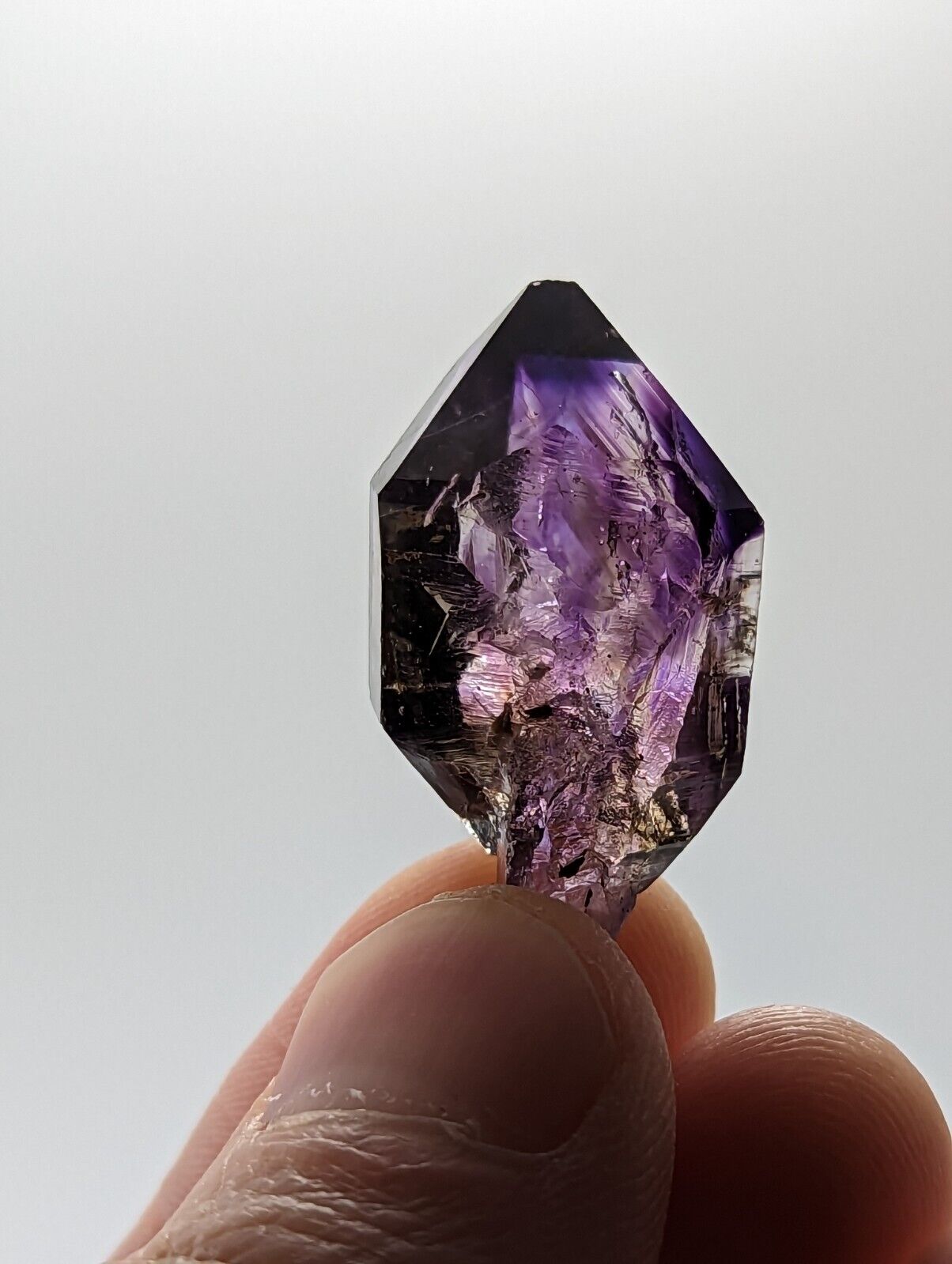 Shangaan Smoky Amethyst Enhydro Scepter Quartz Crystal Chimbuku Mine Zimbabwe - Collectibles:Rocks Fossils &
