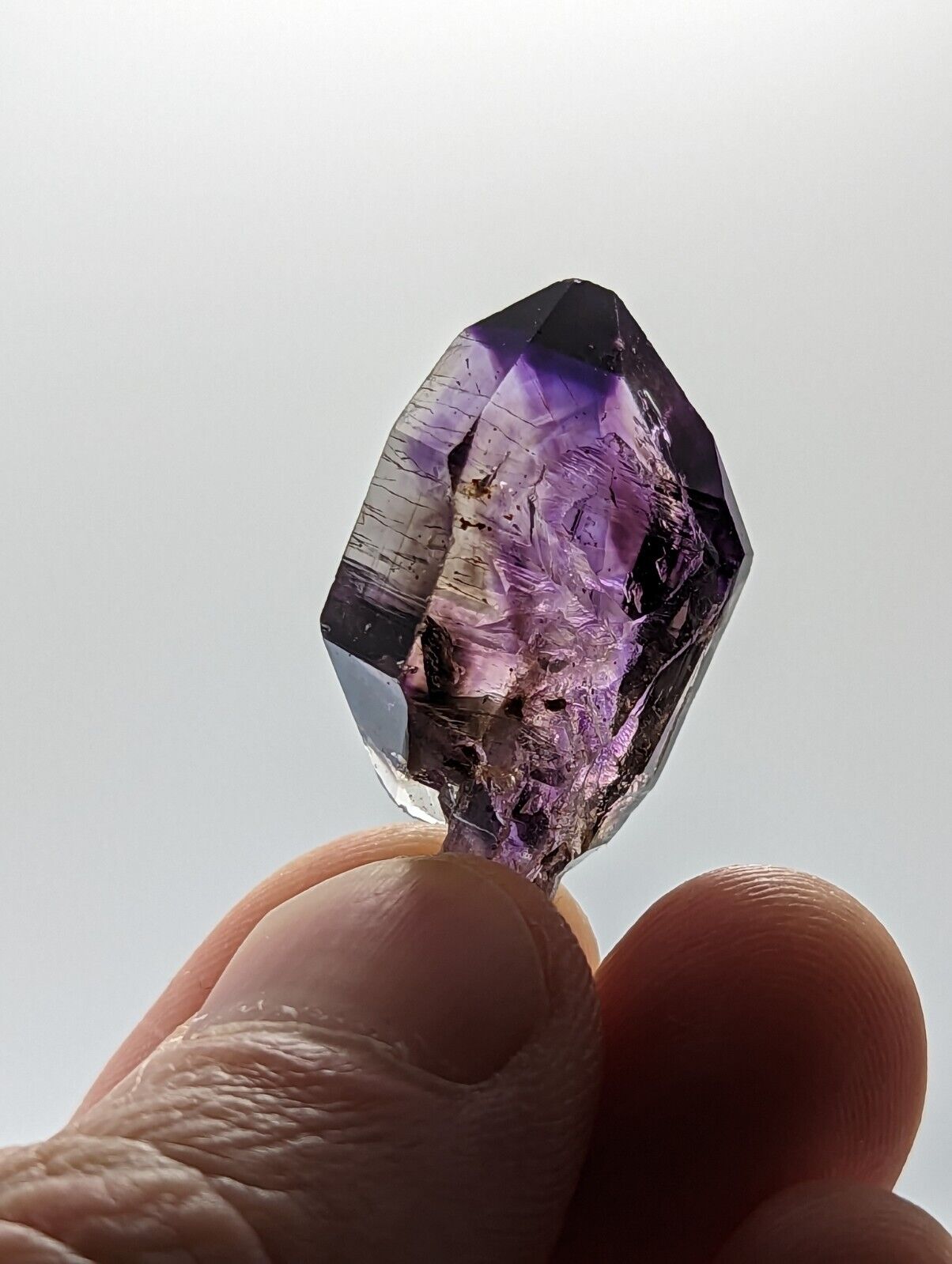 Shangaan Smoky Amethyst Enhydro Scepter Quartz Crystal Chimbuku Mine Zimbabwe - Collectibles:Rocks Fossils &