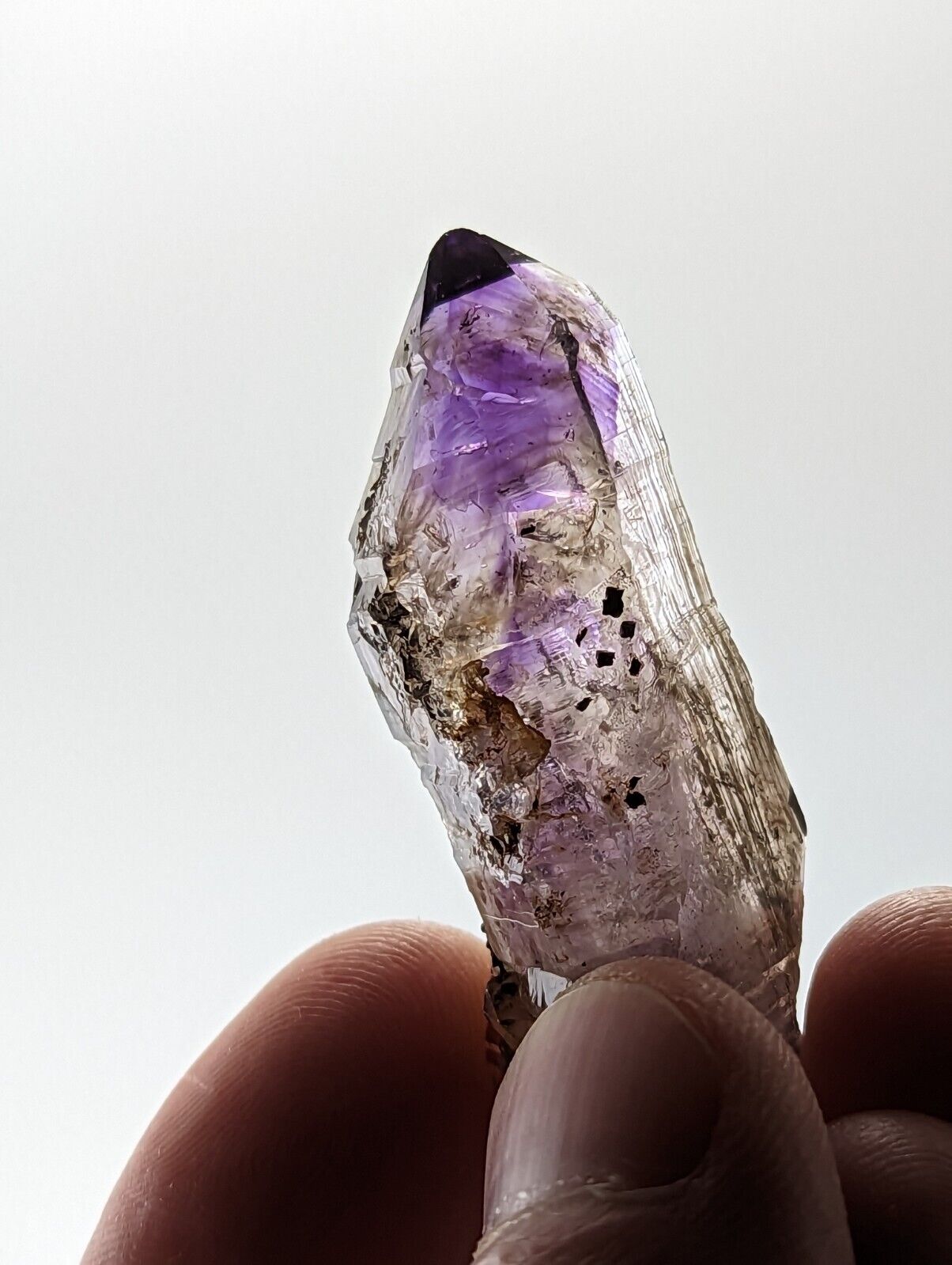 Shangaan Smoky Amethyst Quartz Chimbuku Mine Zimbabwe Double Terminated - Collectibles:Rocks Fossils &