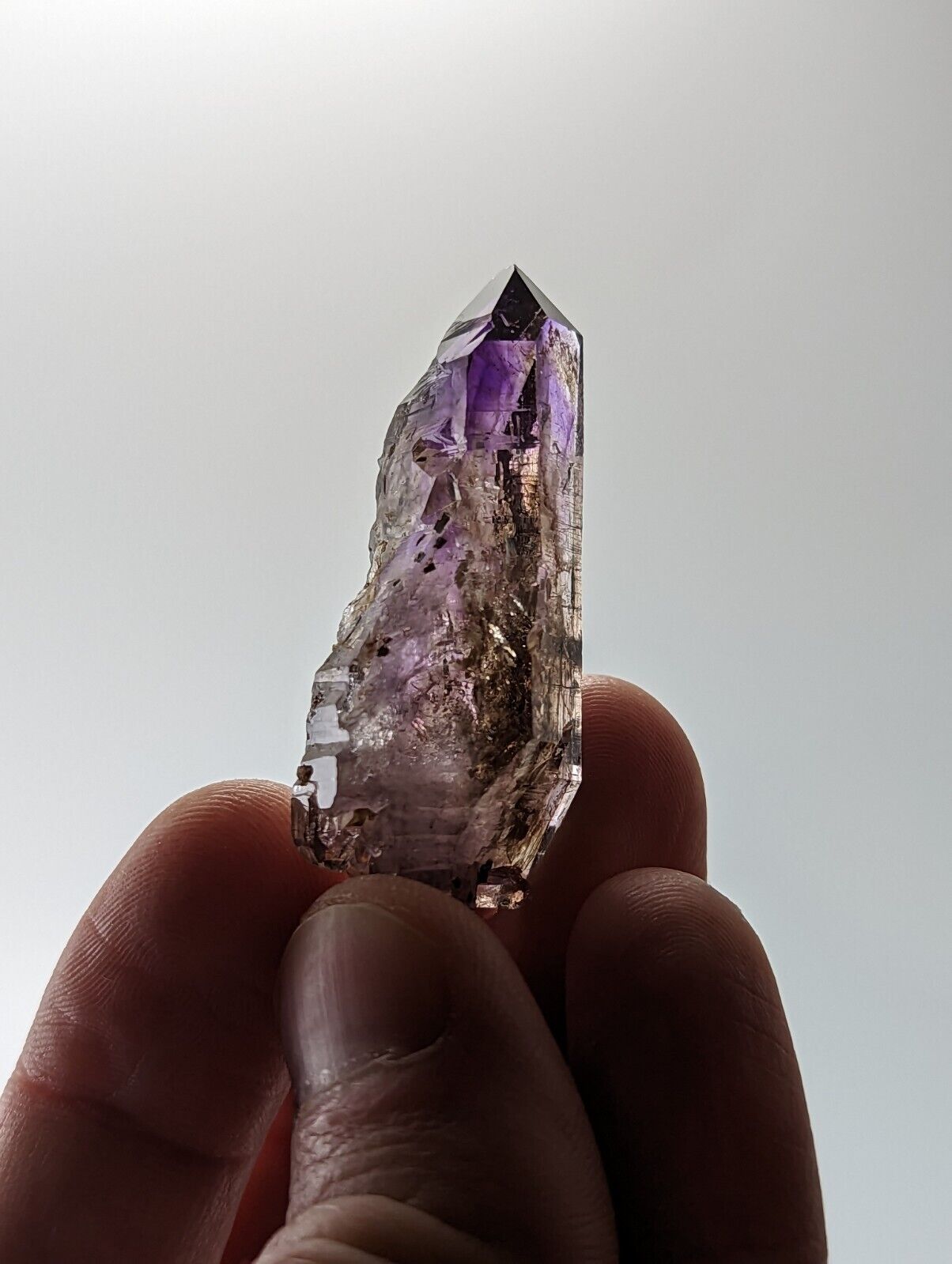 Shangaan Smoky Amethyst Quartz Chimbuku Mine Zimbabwe Double Terminated - Collectibles:Rocks Fossils &