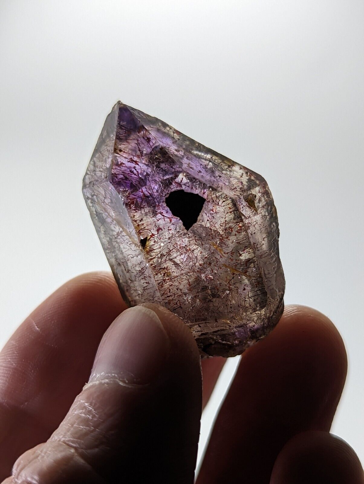 Shangaan Smoky Amethyst Quartz Chimbuku Mine Zimbabwe Hematite Inclusions - Collectibles:Rocks Fossils &