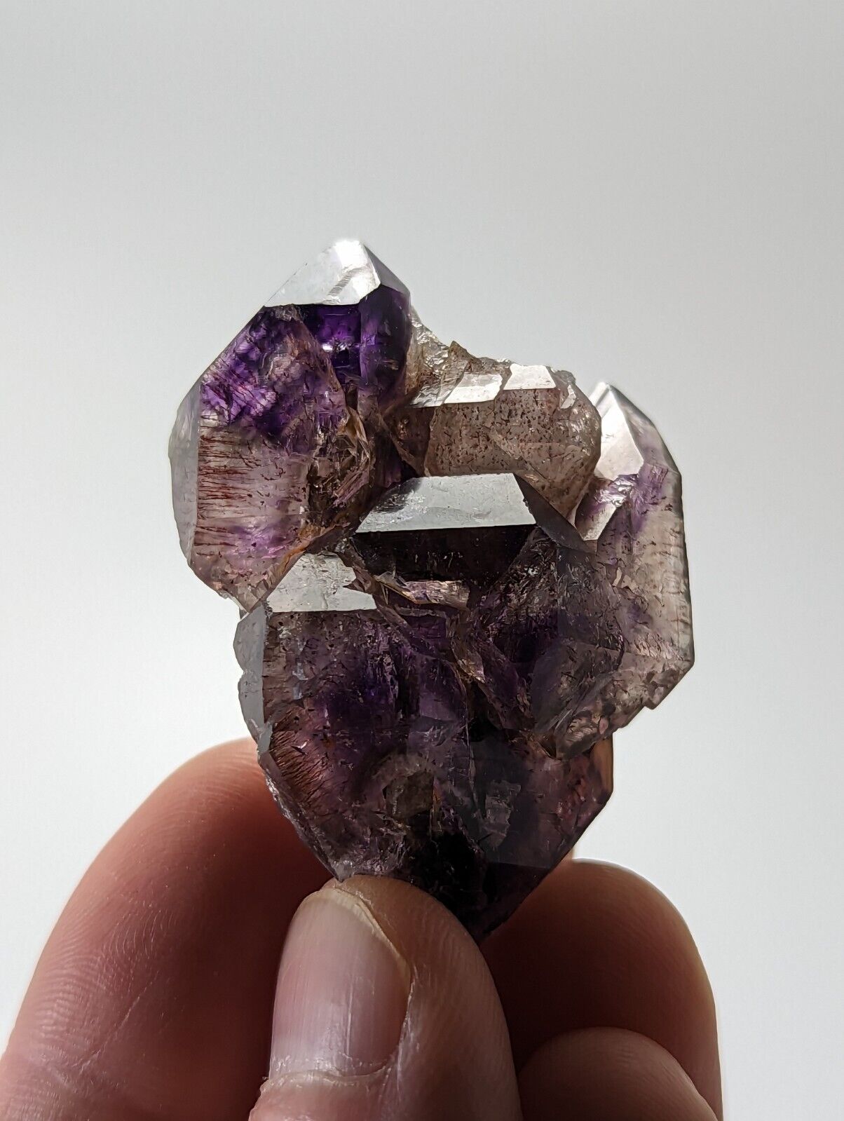 Shangaan Smoky Amethyst Quartz Chimbuku Mine Zimbabwe Hematite Inclusions - Collectibles:Rocks Fossils &