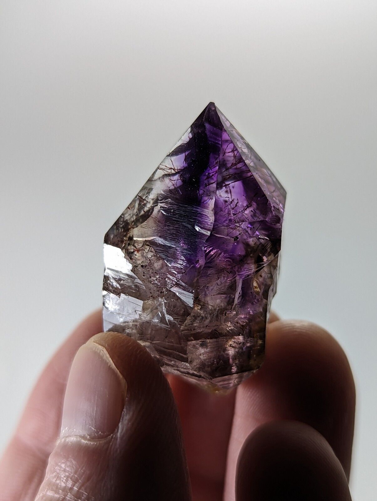 Shangaan Smoky Amethyst Quartz Chimbuku Mine Zimbabwe Hematite Inclusions - Collectibles:Rocks Fossils &