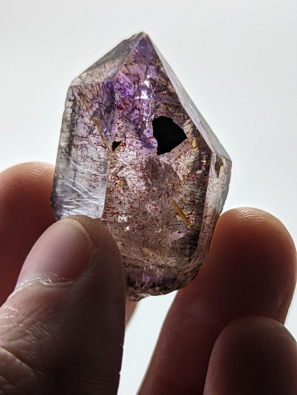 Shangaan Smoky Amethyst Quartz Chimbuku Mine Zimbabwe Hematite Inclusions - Collectibles:Rocks Fossils &