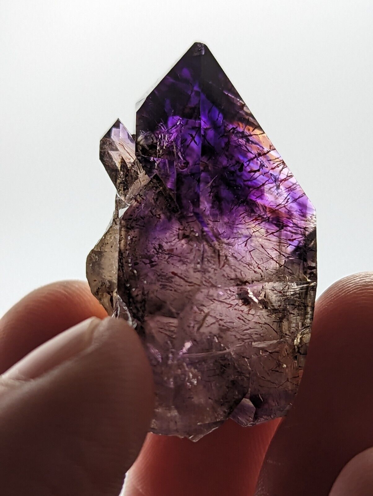 Shangaan Smoky Amethyst Quartz Crystal Scepter from Chimbuku Mine Zimbabwe - Collectibles:Rocks Fossils &
