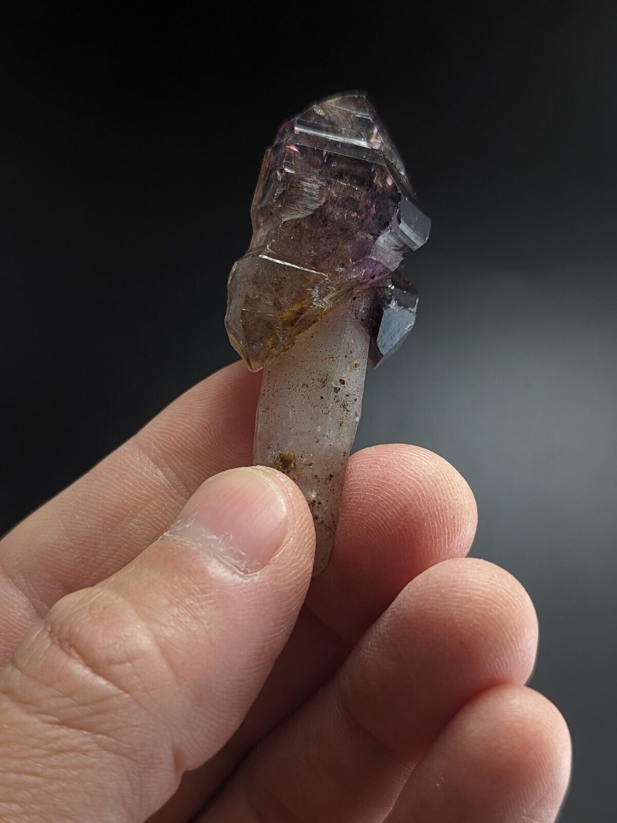 Shangaan Smoky Amethyst Scepter Quartz Chimbuku Mine Zimbabwe Amazing Piece! - Collectibles:Rocks Fossils &