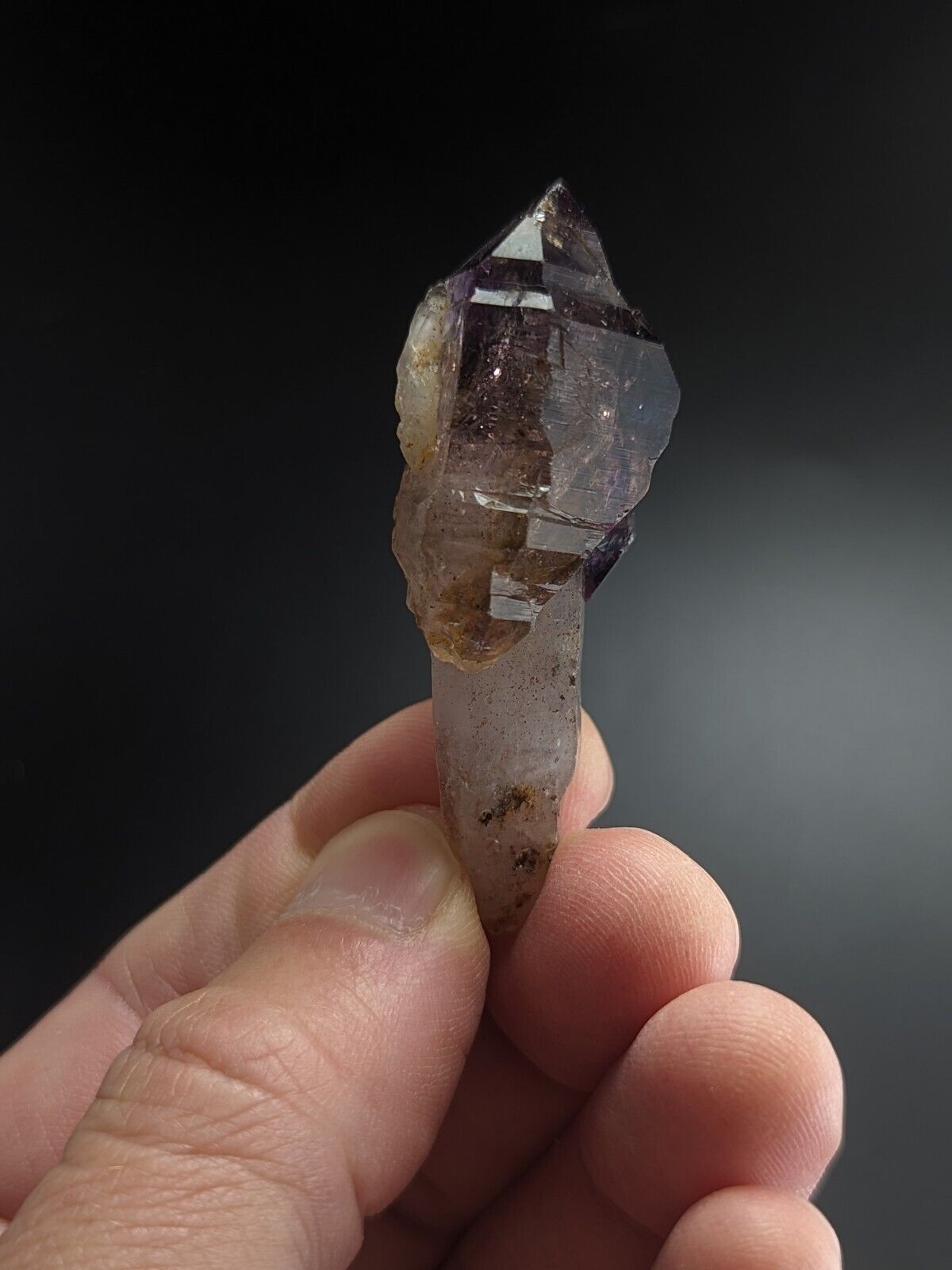 Shangaan Smoky Amethyst Scepter Quartz Chimbuku Mine Zimbabwe Amazing Piece! - Collectibles:Rocks Fossils &