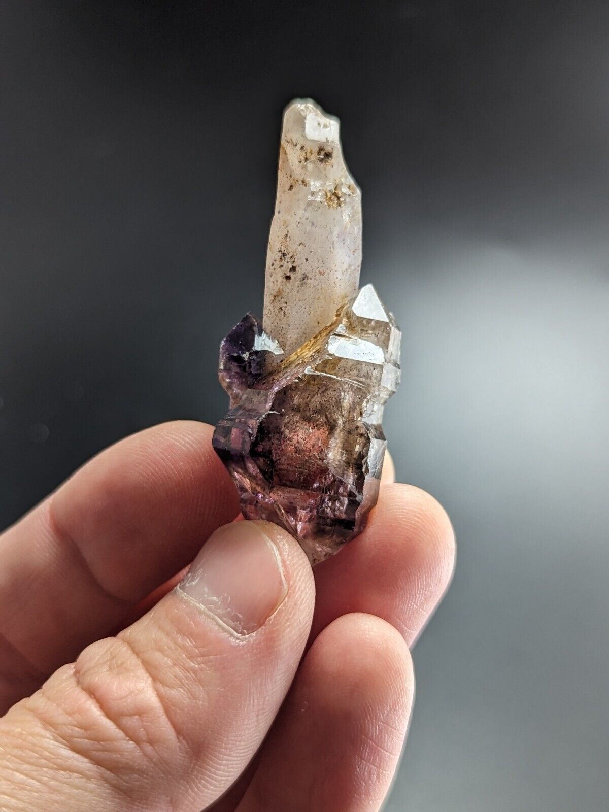 Shangaan Smoky Amethyst Scepter Quartz Chimbuku Mine Zimbabwe Amazing Piece! - Collectibles:Rocks Fossils &