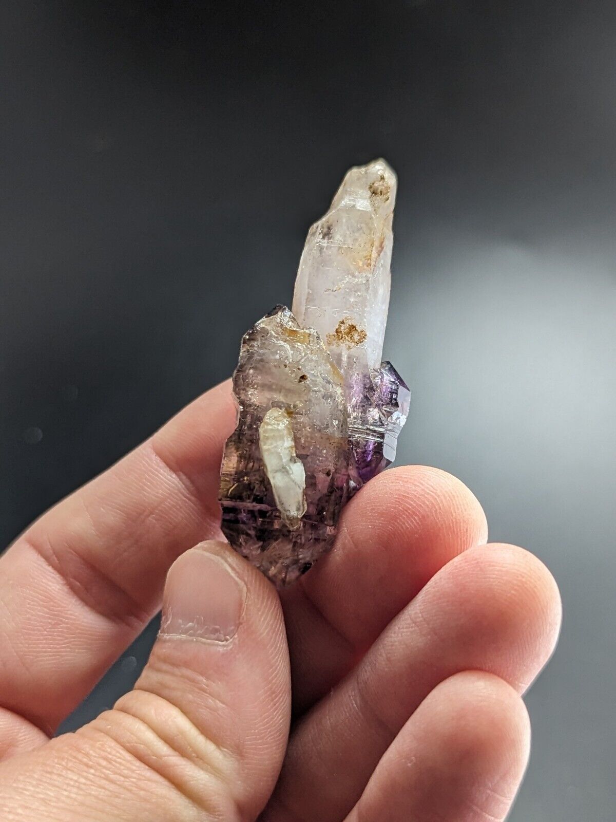 Shangaan Smoky Amethyst Scepter Quartz Chimbuku Mine Zimbabwe Amazing Piece! - Collectibles:Rocks Fossils &