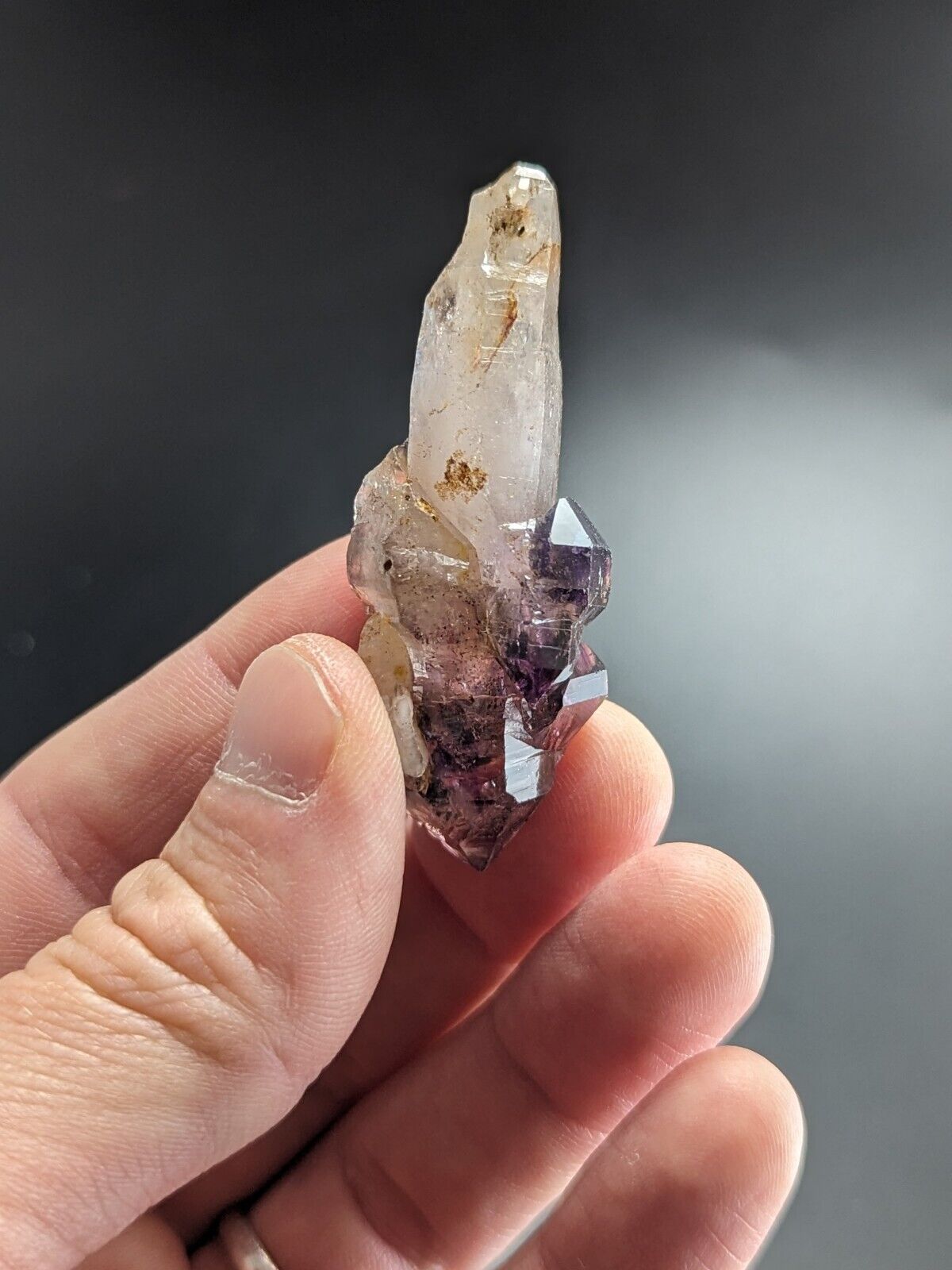 Shangaan Smoky Amethyst Scepter Quartz Chimbuku Mine Zimbabwe Amazing Piece! - Collectibles:Rocks Fossils &