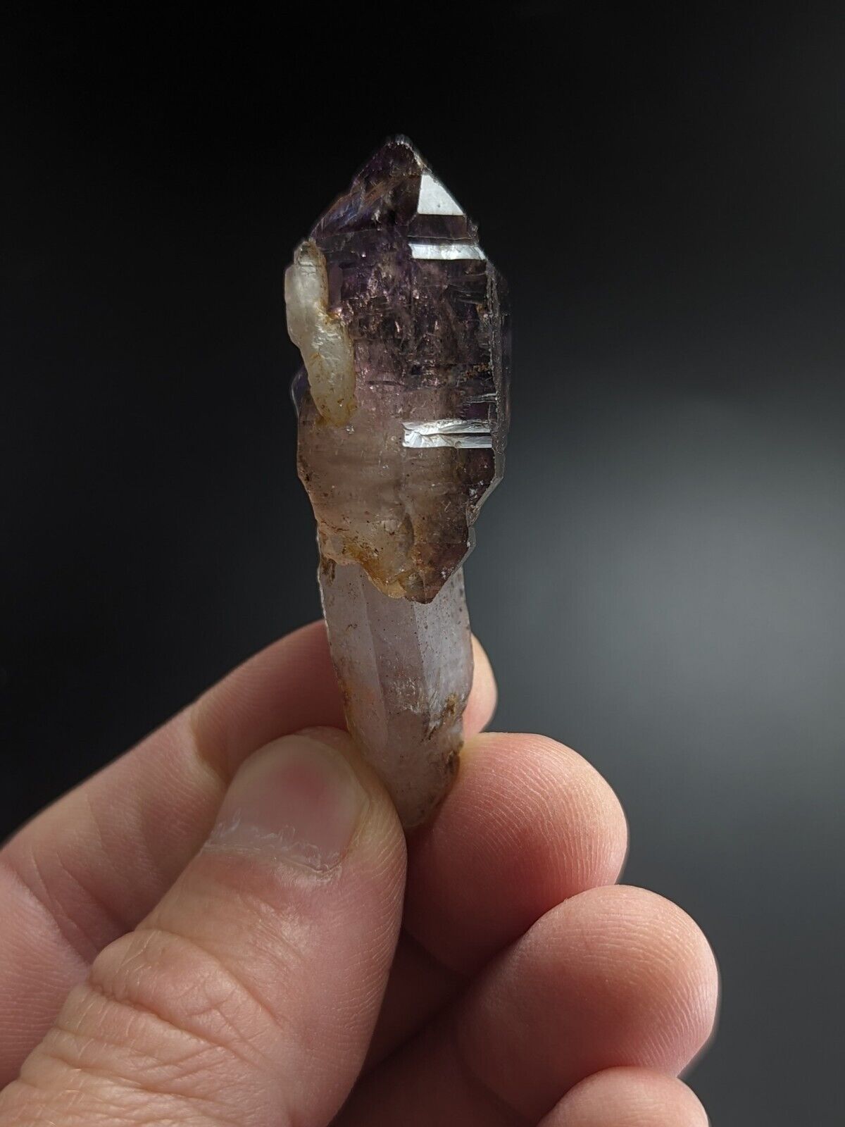 Shangaan Smoky Amethyst Scepter Quartz Chimbuku Mine Zimbabwe Amazing Piece! - Collectibles:Rocks Fossils &
