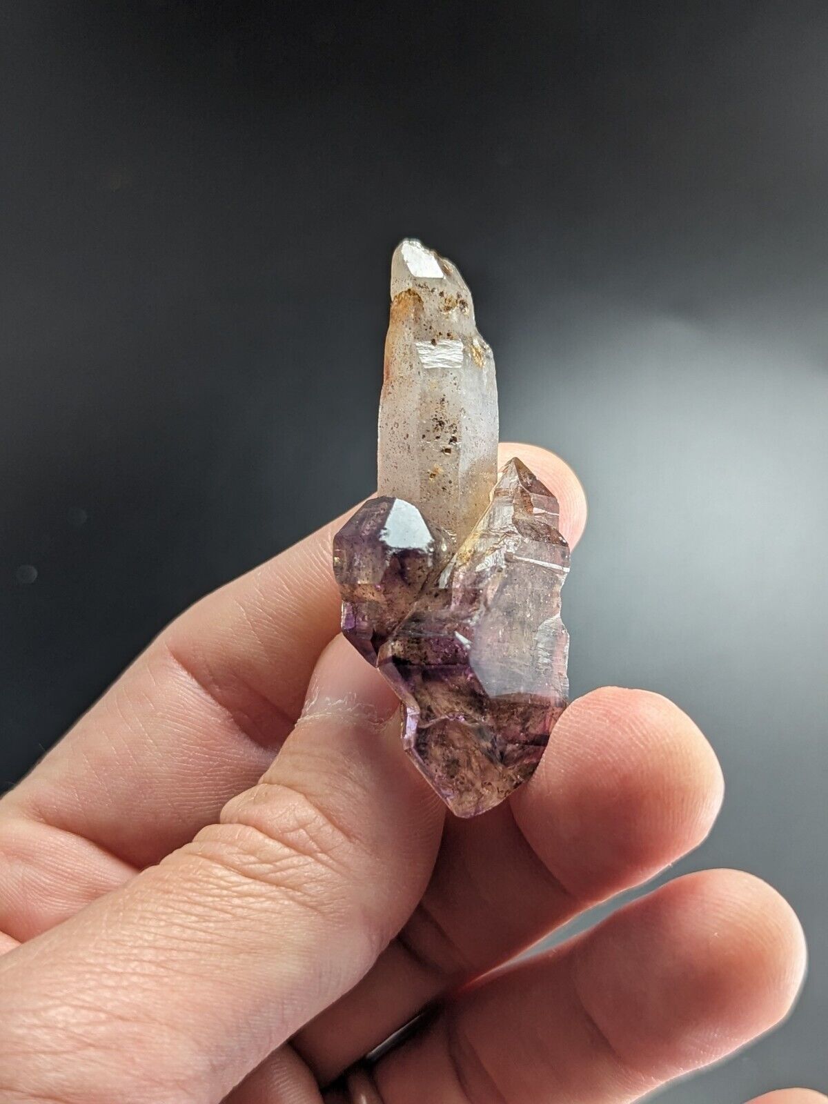 Shangaan Smoky Amethyst Scepter Quartz Chimbuku Mine Zimbabwe Amazing Piece! - Collectibles:Rocks Fossils &
