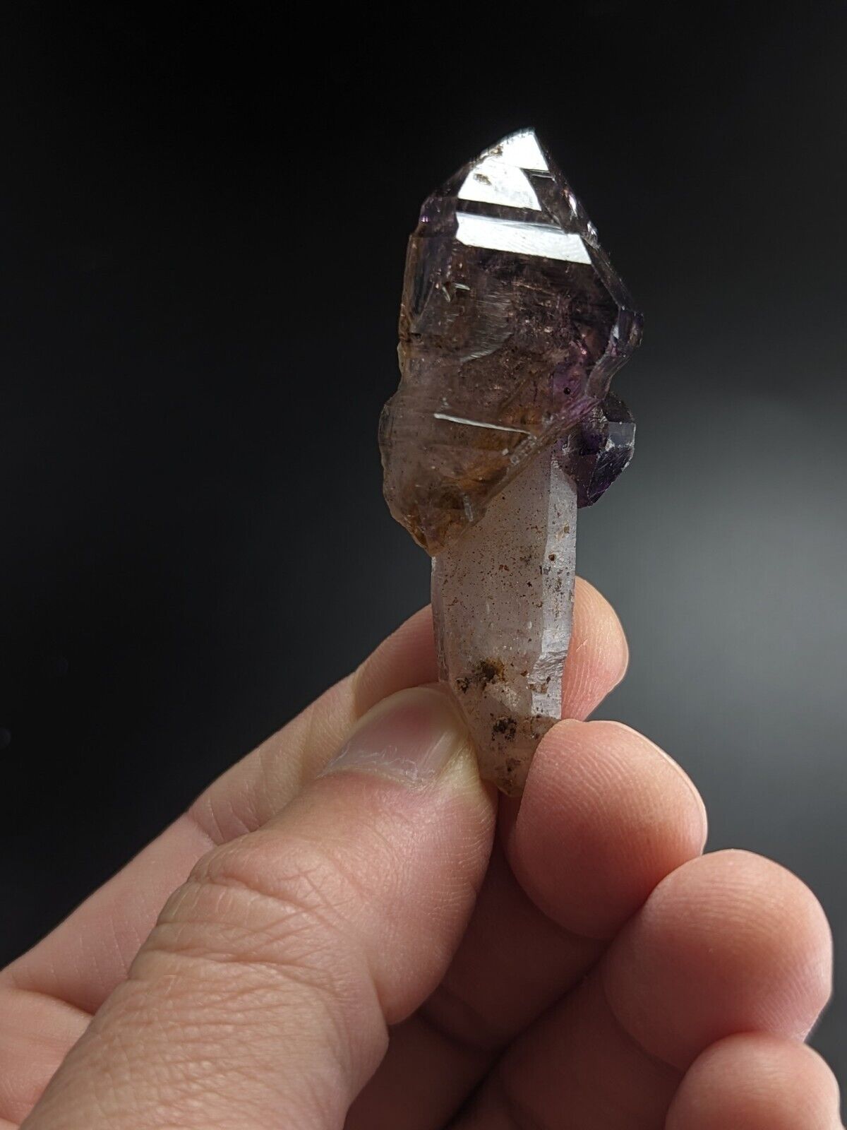 Shangaan Smoky Amethyst Scepter Quartz Chimbuku Mine Zimbabwe Amazing Piece! - Collectibles:Rocks Fossils &