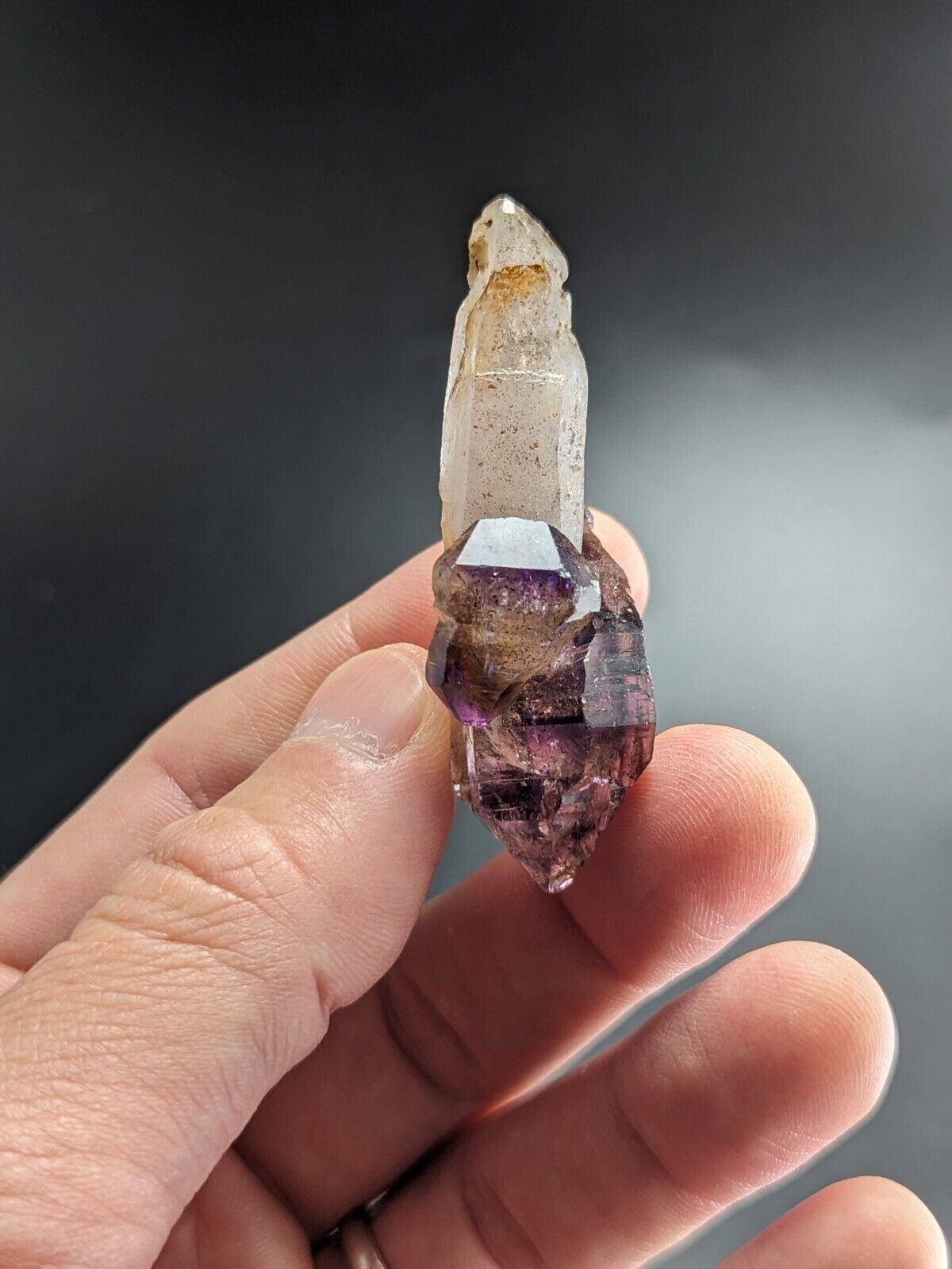 Shangaan Smoky Amethyst Scepter Quartz Chimbuku Mine Zimbabwe Amazing Piece! - Collectibles:Rocks Fossils &