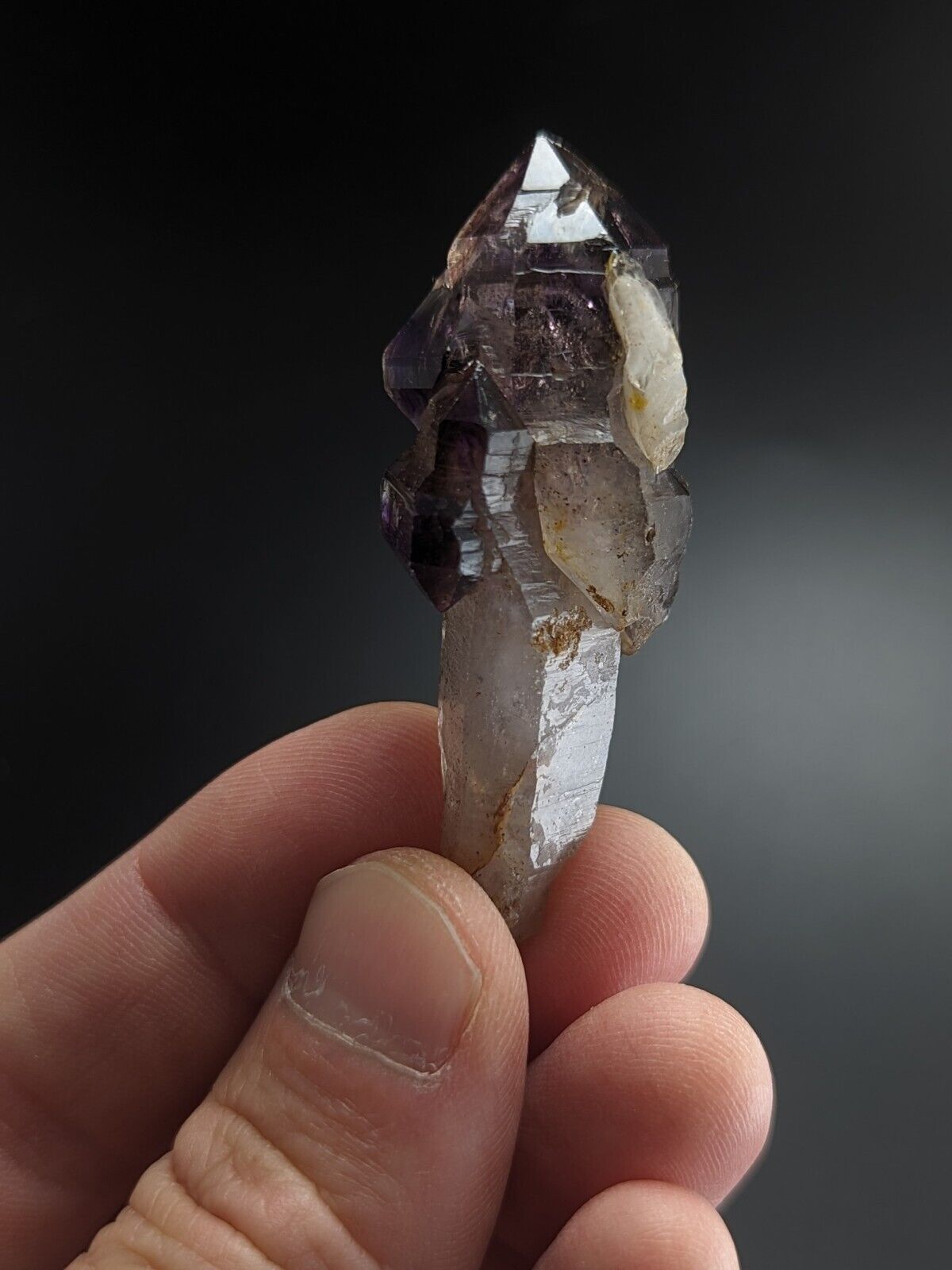 Shangaan Smoky Amethyst Scepter Quartz Chimbuku Mine Zimbabwe Amazing Piece! - Collectibles:Rocks Fossils &