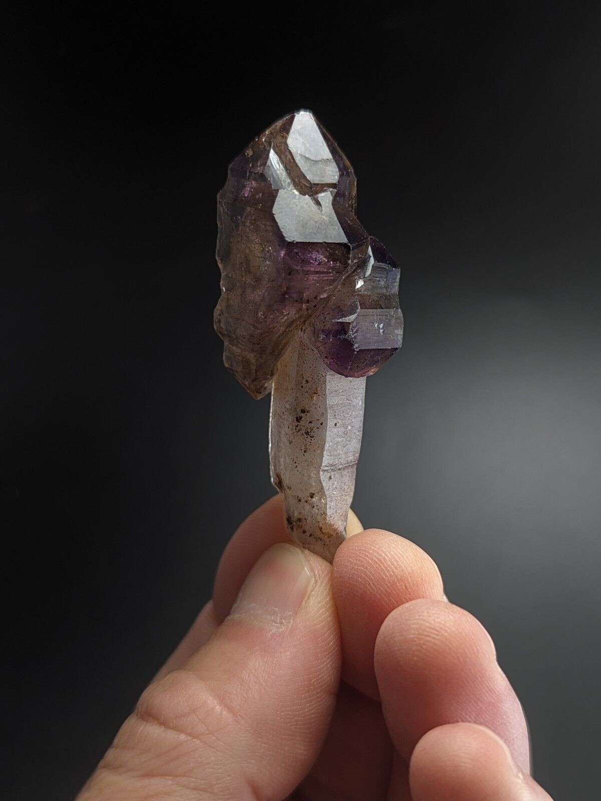 Shangaan Smoky Amethyst Scepter Quartz Chimbuku Mine Zimbabwe Amazing Piece! - Collectibles:Rocks Fossils &