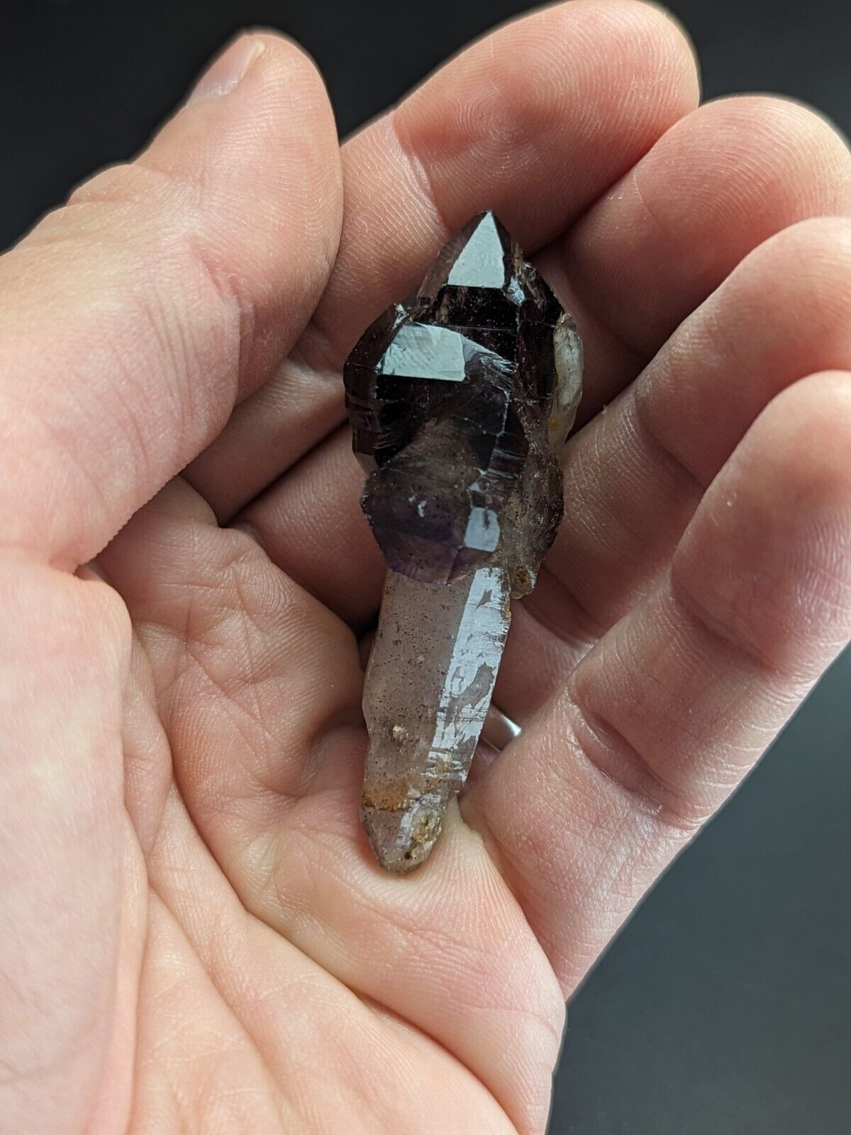 Shangaan Smoky Amethyst Scepter Quartz Chimbuku Mine Zimbabwe Amazing Piece! - Collectibles:Rocks Fossils &