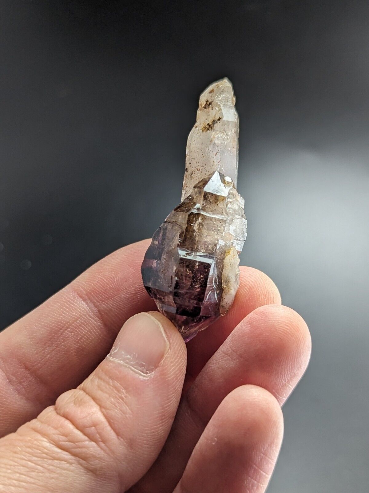 Shangaan Smoky Amethyst Scepter Quartz Chimbuku Mine Zimbabwe Amazing Piece! - Collectibles:Rocks Fossils &