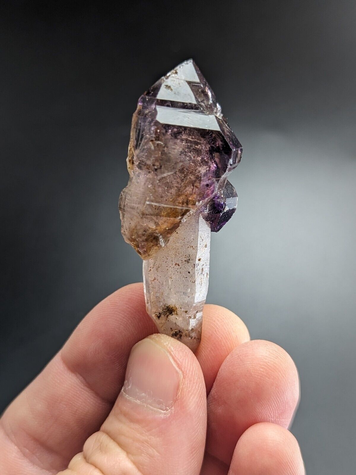 Shangaan Smoky Amethyst Scepter Quartz Chimbuku Mine Zimbabwe Amazing Piece! - Collectibles:Rocks Fossils &
