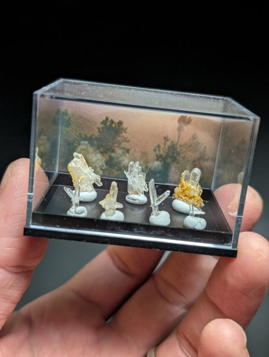 Solution Quartz Set of 7 w/ case - Old Stock - Jeffrey Quarry Arkansas USA - Collectibles:Rocks Fossils &