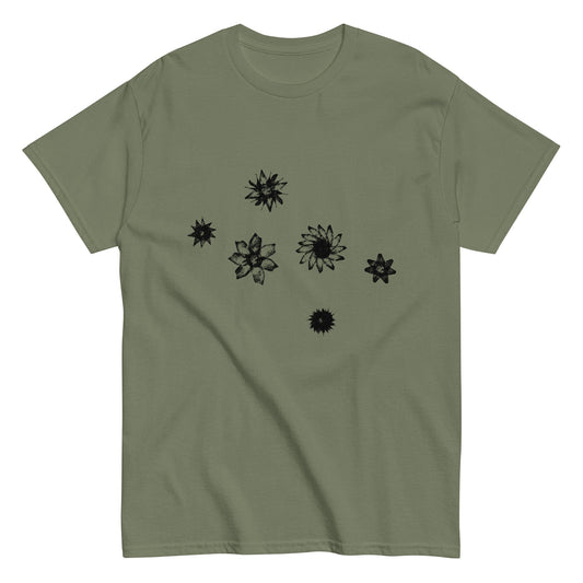 Starflowers Tee (Black Ink) unisex/mens/womens - Arkansas Minerals - Military Green / S