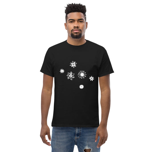 Starflowers Tee (White Ink) unisex/mens/womens - Arkansas Minerals - Black / S
