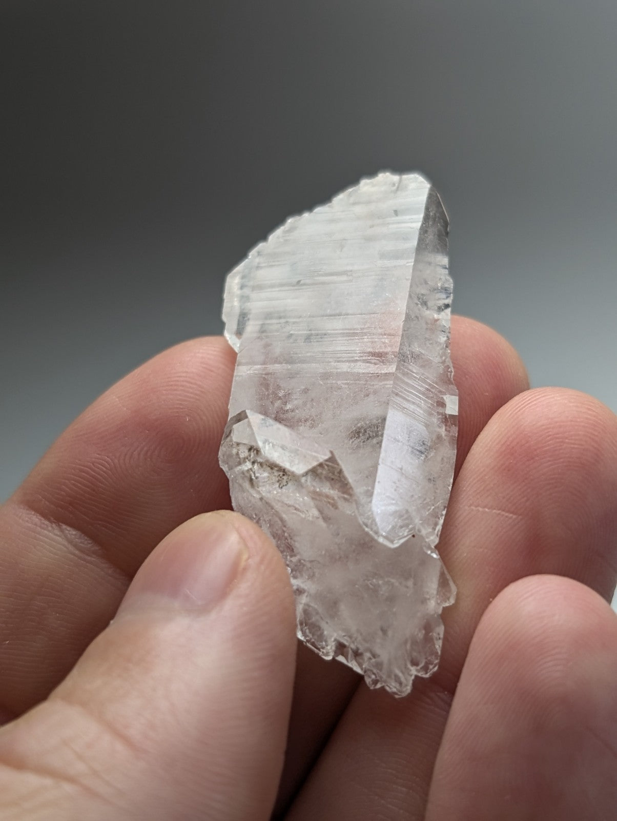 Unique double terminated floater quartz crystal with clear translucent color and jagged edges from garland county arkansas usa