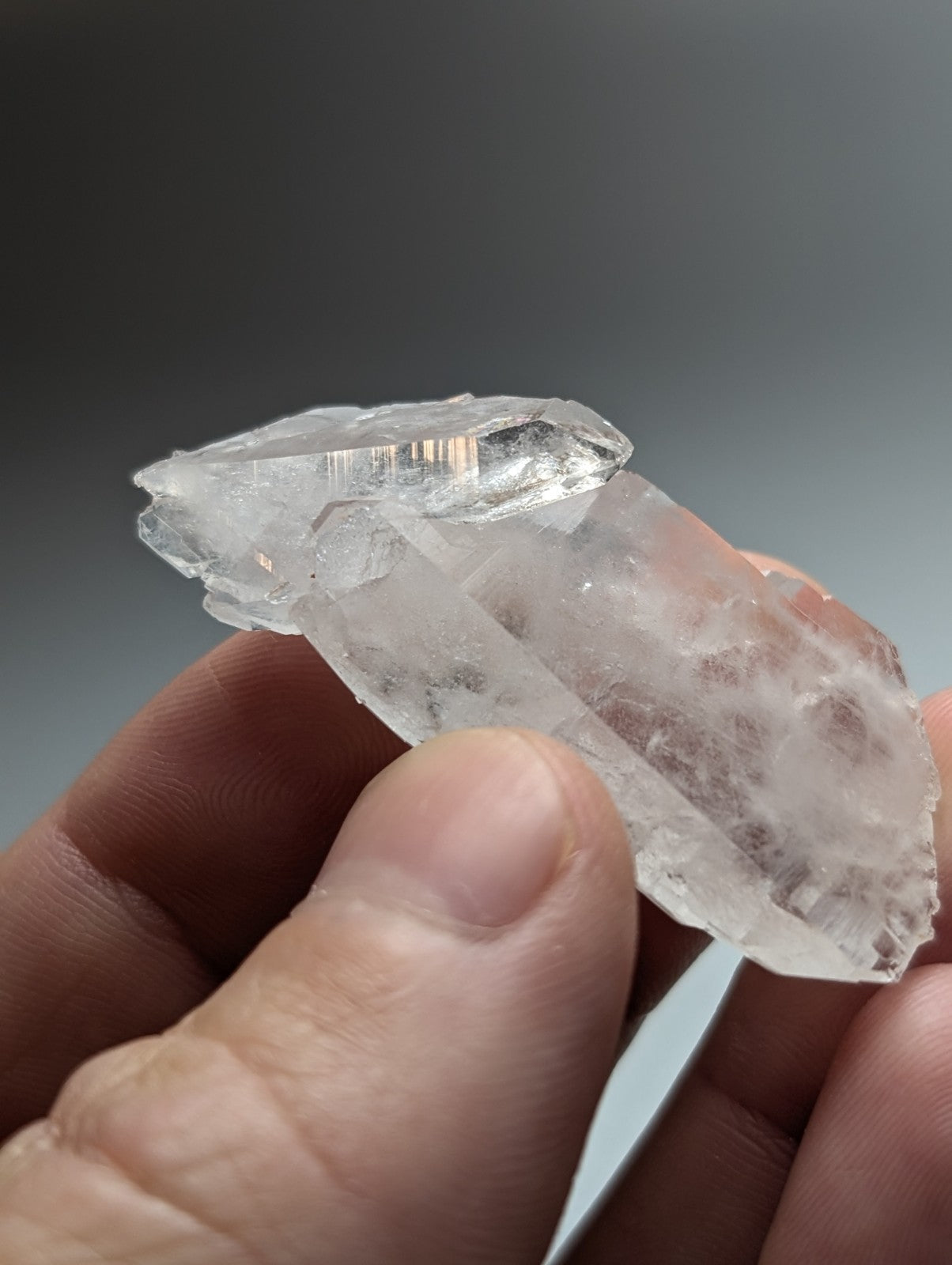 Unique double terminated floater quartz crystal cluster with sharp facets and natural inclusions from Arkansas USA