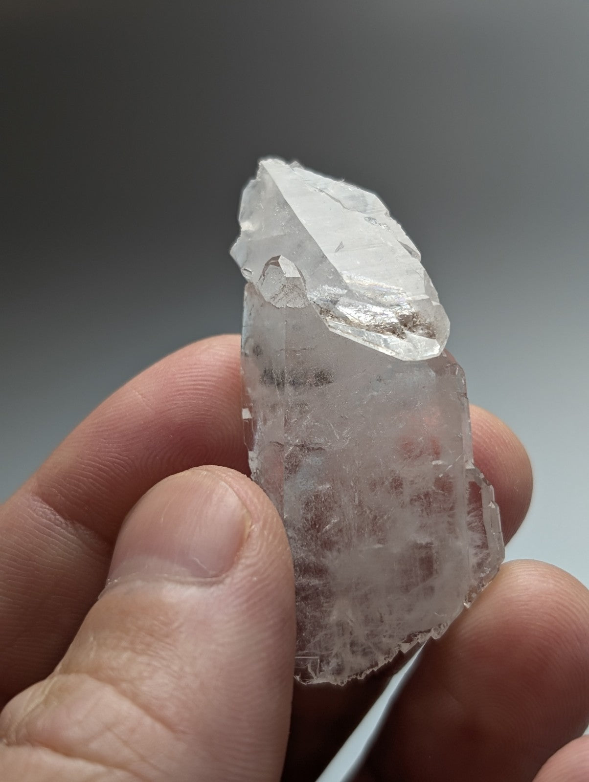 Unique double terminated floater quartz crystal with translucent clear quartz and jagged rough surface from arkansas usa